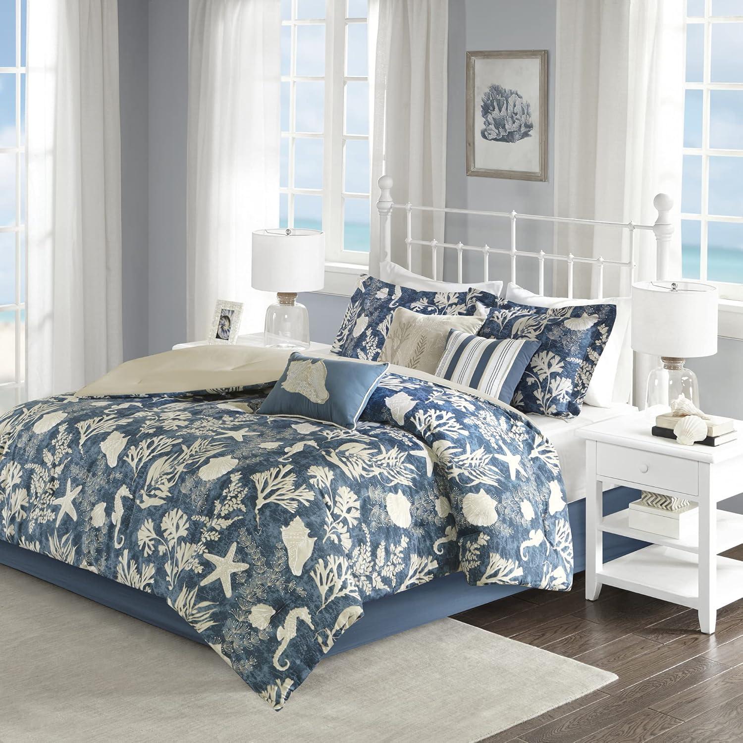 Cape Cod 7 Piece Coastal Cotton Sateen Comforter Set