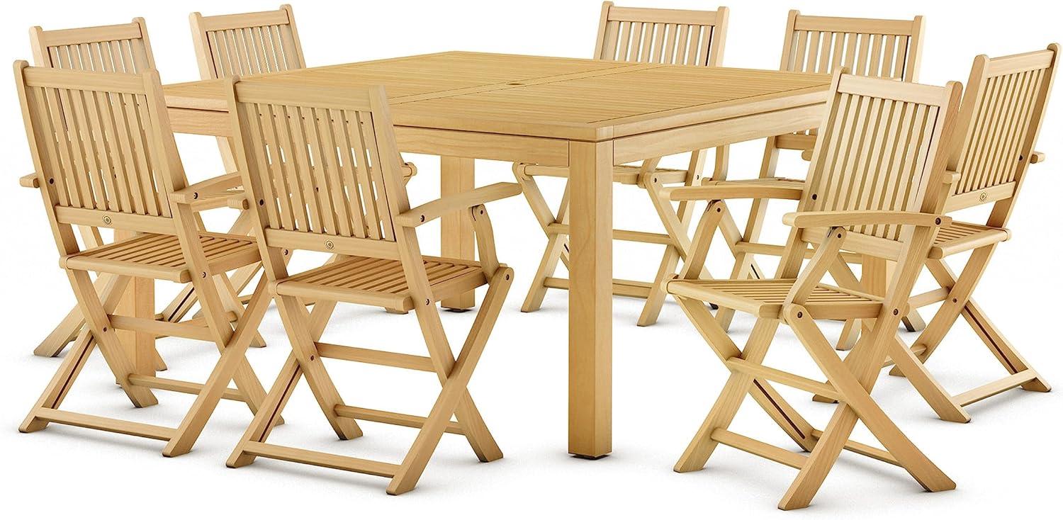 Dubai 9-Piece Teak Wood Square Dining Set for 8