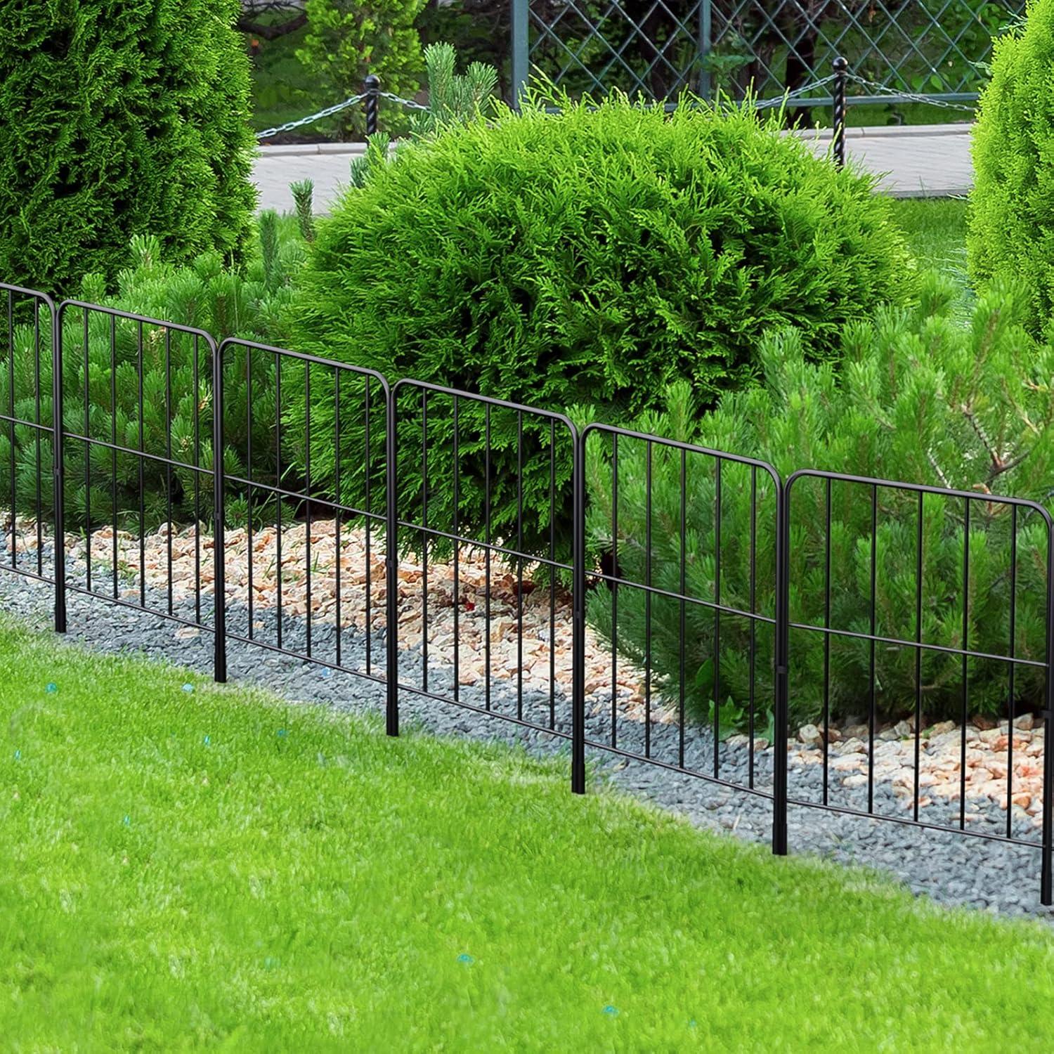 Black Metal Wire Garden Fence 10ft x 24in Decorative Panels