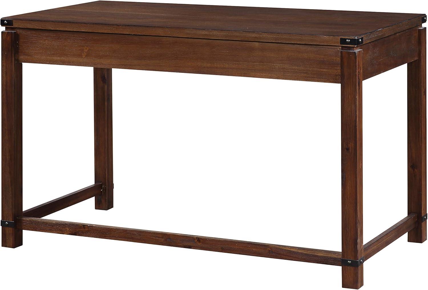 Baton Rouge Home Office Writing Desk in Brushed Walnut Finish Engineered Wood