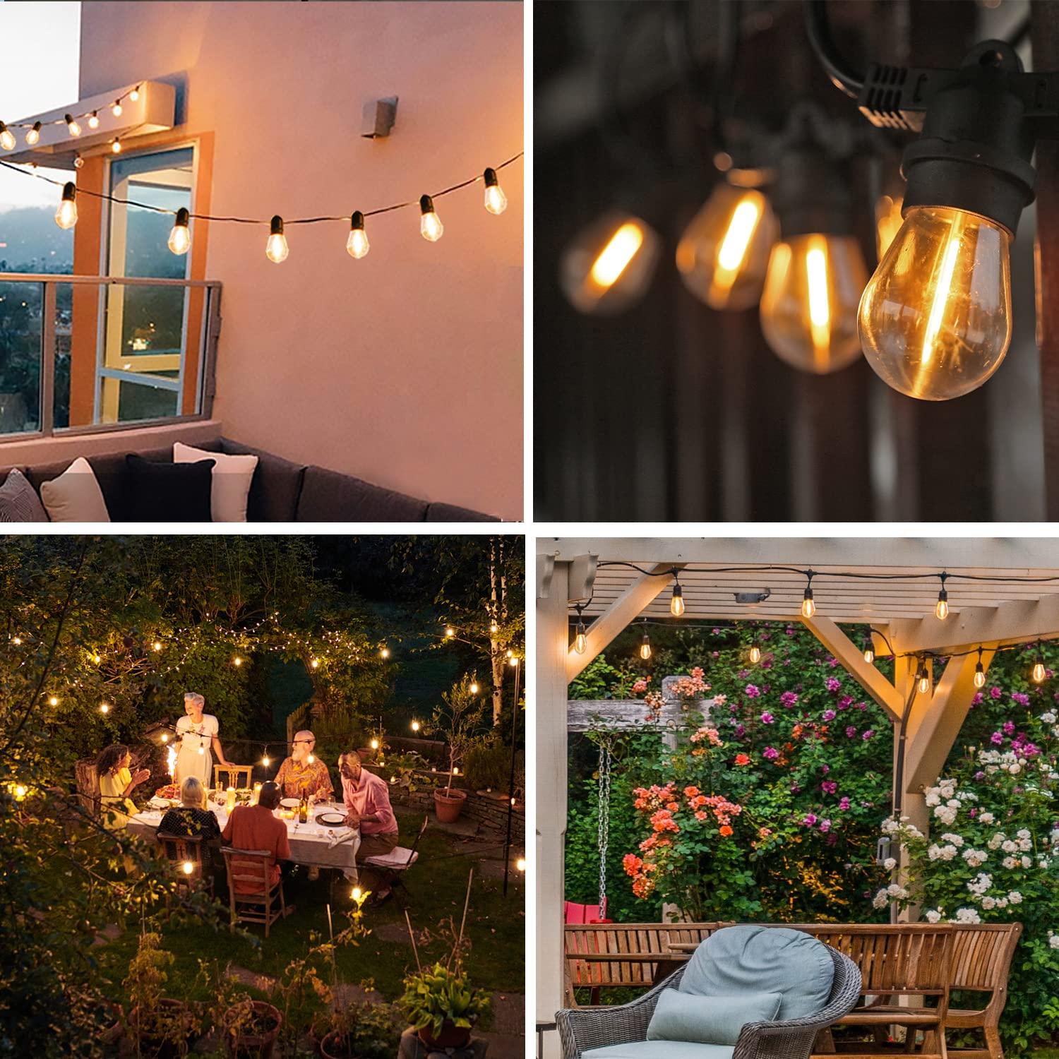 Svater Replacement Bulbs for Outdoor String Lights, 15 Pack S14 LED Bulbs for Patio, E26 Base 1W Bulb Equal to 11W Incandescent, Dimmable,Shatterproof 2700K Warm White