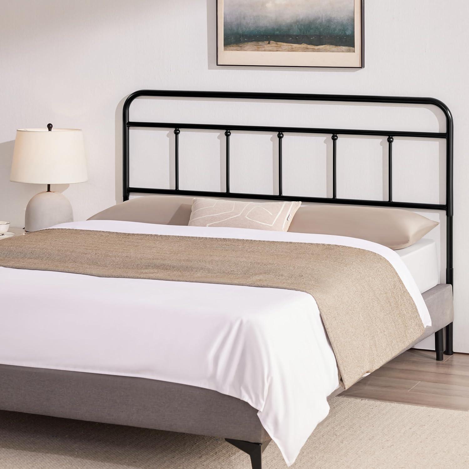 Black Metal Headboard King Size, Height Adjustable King Headboard Only, King Size Headboard Only for Bedroom, Vintage King Headboards, Farmhouse Headboard King, King Metal Bed Headboard Only