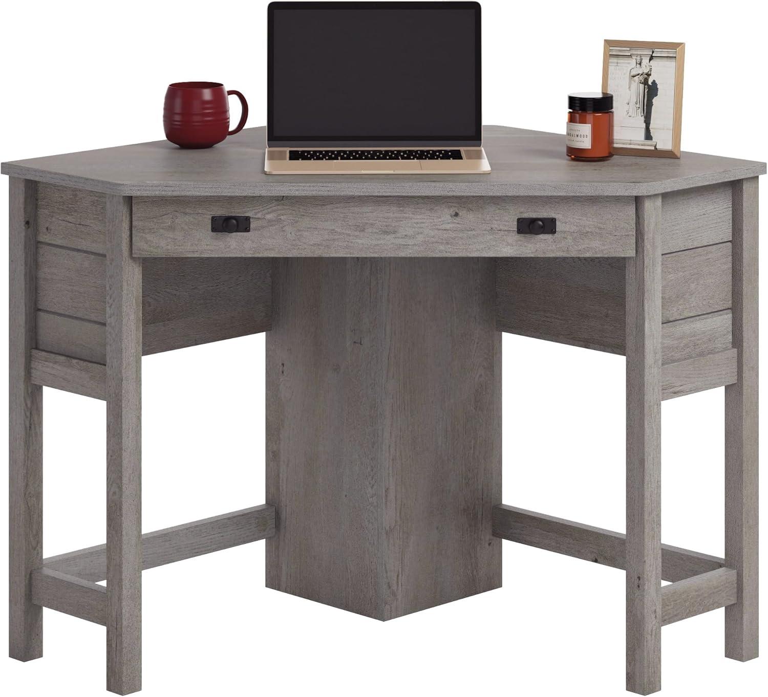 Sauder Cottage Road Corner Desk Mystic Oak: Space-Saving, Keyboard Shelf, Home Office, Traditional Style, Laminated Surface: CARB Certified