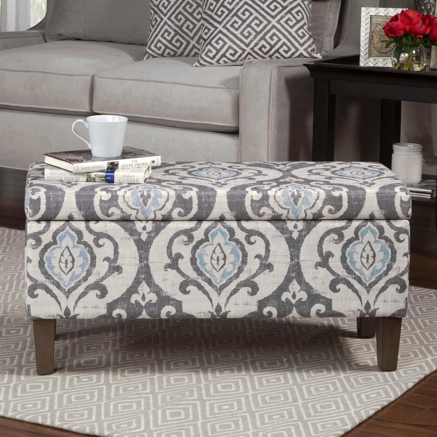 Large Textured Storage Bench - HomePop