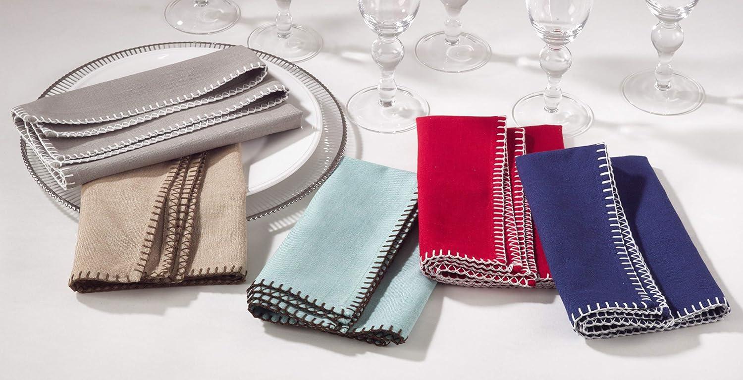 Saro Lifestyle Whipstitch Cotton Napkin (Set of 4)