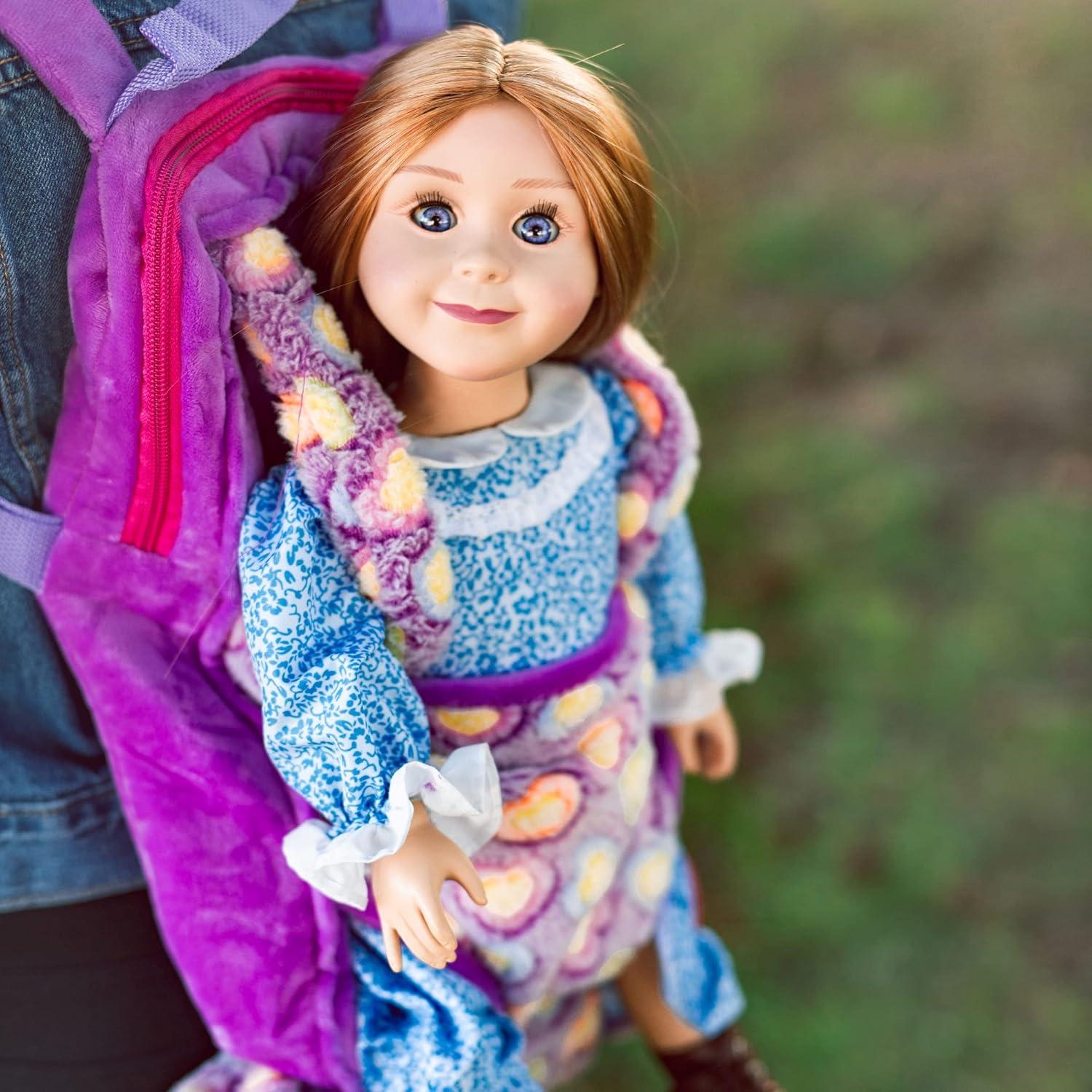 The Queen' Treasures 18 In Doll Carrier and Sleeping Bag, Purple Hearts