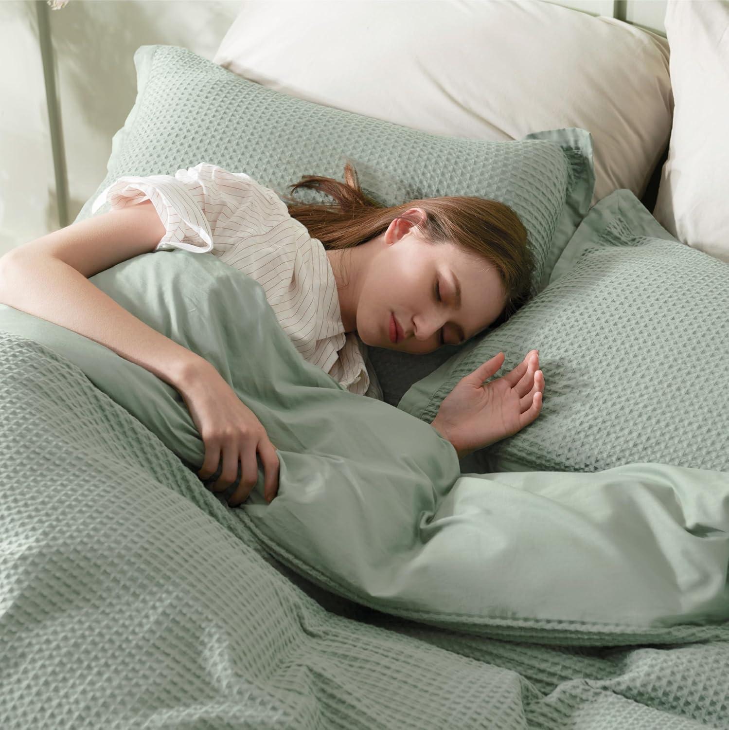 Bedsure Bedsure Cotton Duvet Cover Set - 100% Cotton Waffle Weave Coconut Duvet Cover