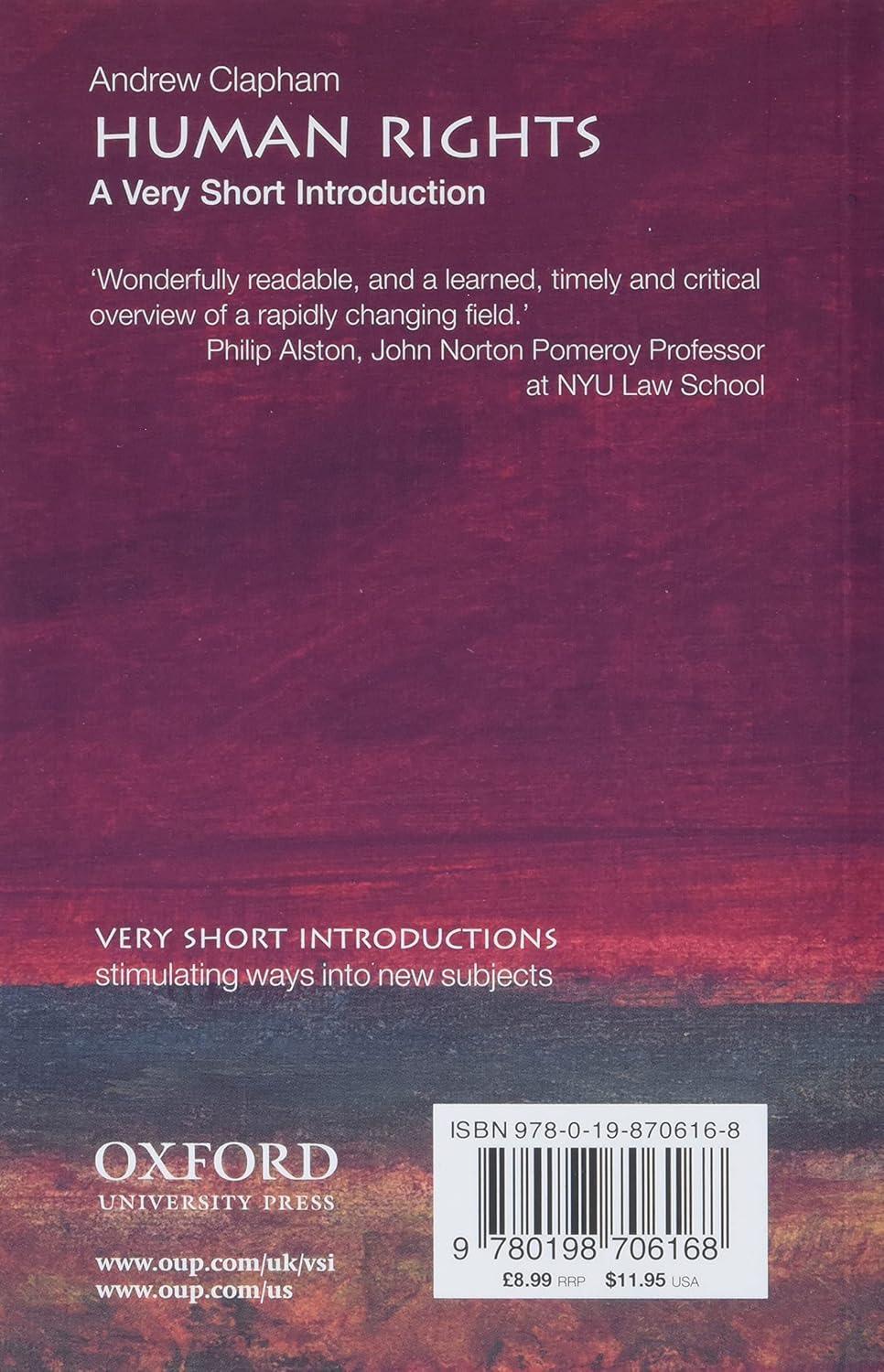 Human Rights: A Very Short Introduction, Red Hardcover Book