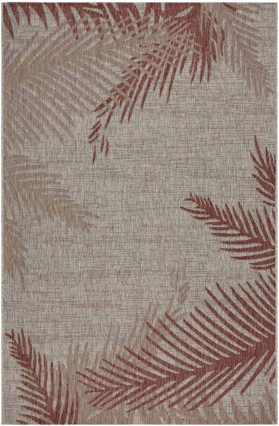 Ox Bay Carmindy 5' x 7' Red Tropical Palms Indoor/Outdoor Area Rug