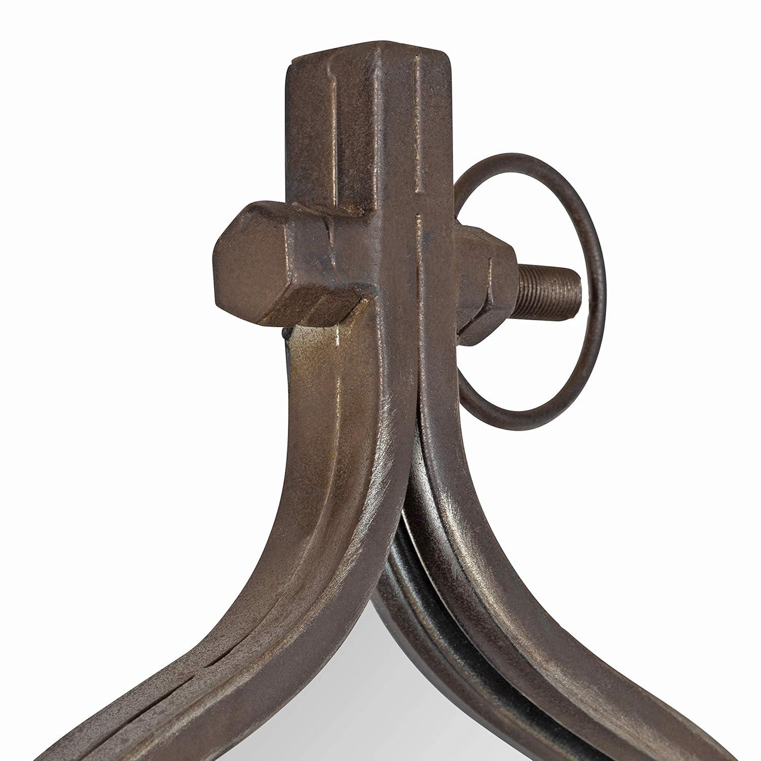 Kate and Laurel Yitro Rustic Oval Metal Framed Wall Mirror, 20 x 34, Rustic Metal, Chic Industrial Accent Mirror for Wall