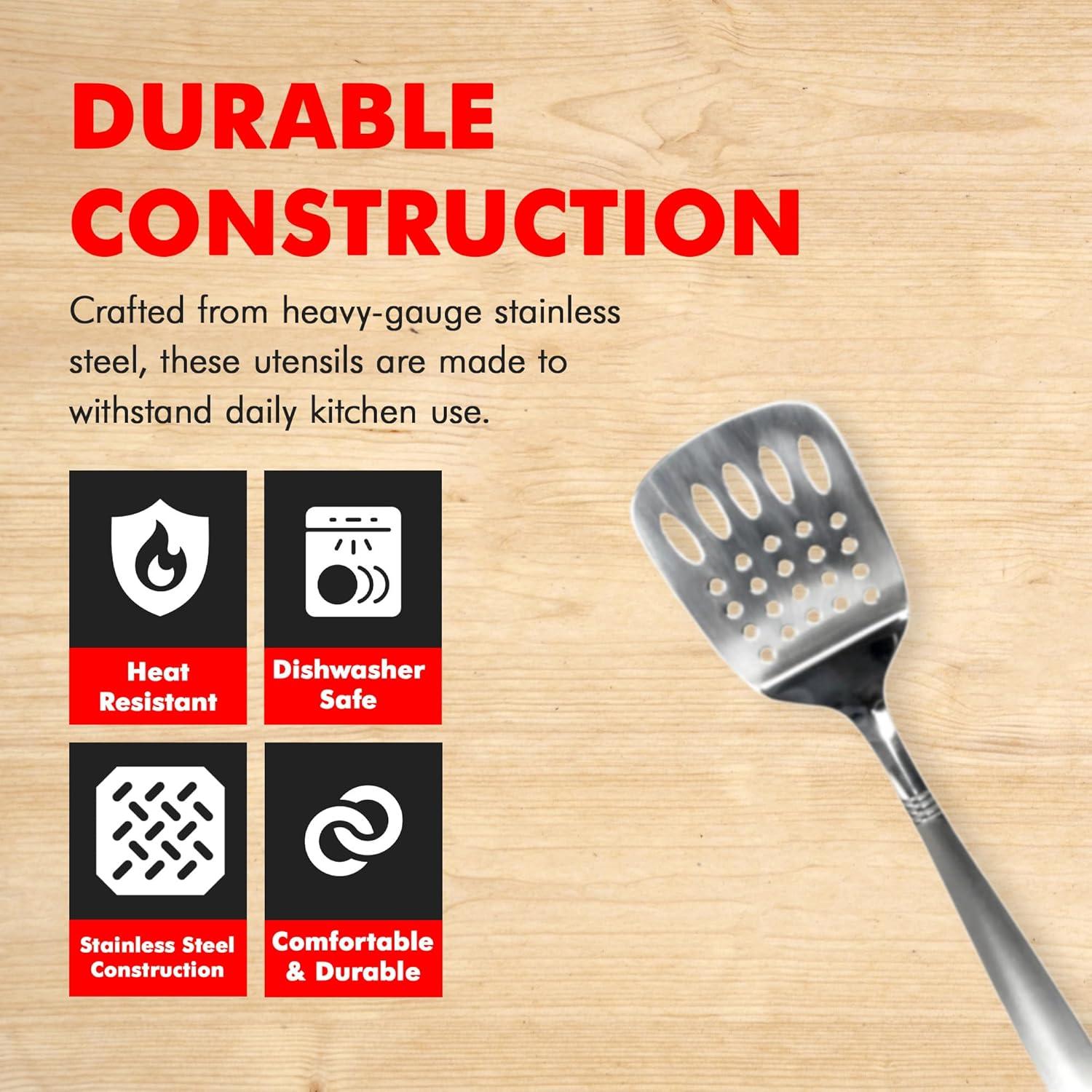 Chef Craft Select Slotted Turner/Spatula, 13.5 inch, Stainless Steel