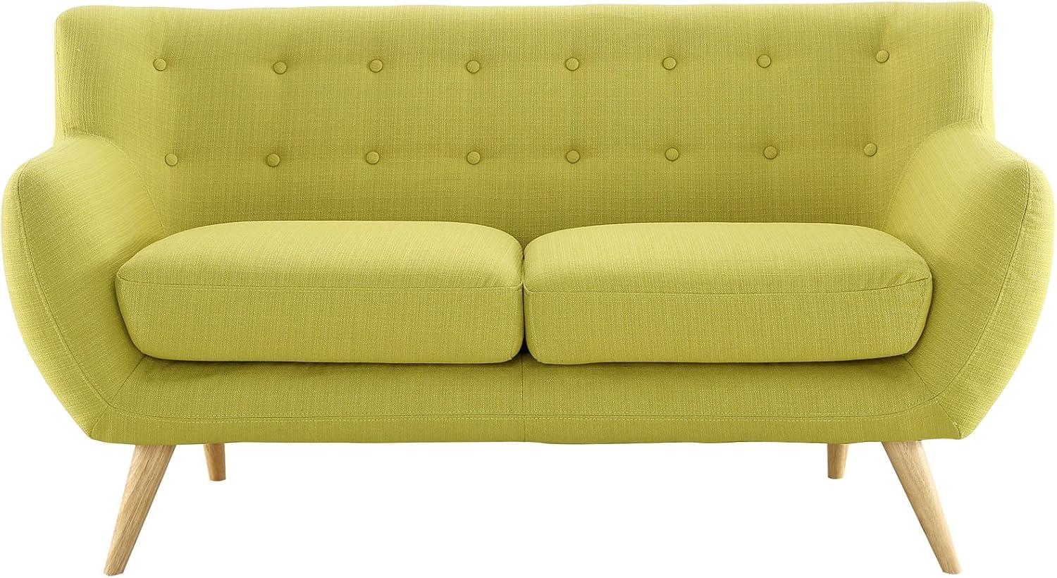 Modway Remark Modern Upholstered Fabric Loveseat in Wheatgrass Green