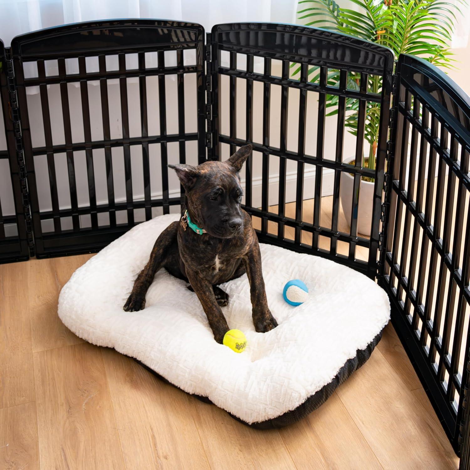 IRIS USA 35" 10 Panel Exercise Pet Playpen with Door for Dog, Black