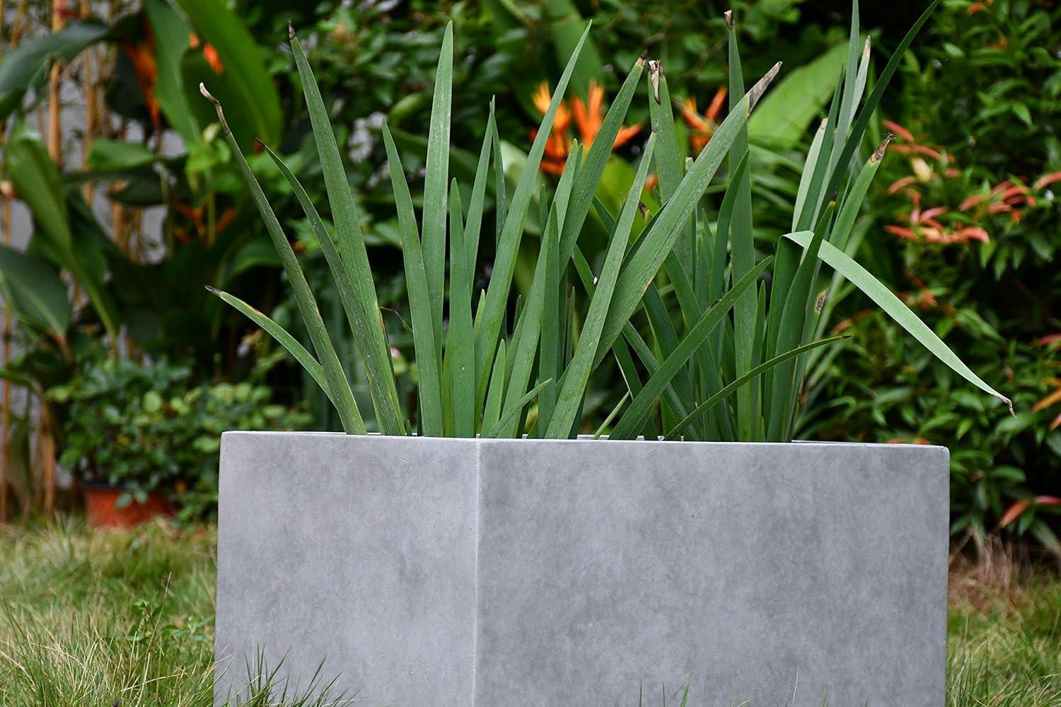 Rosemead Home & Garden, Inc.12" x 23" Rectangular Kante Lightweight Modern Outdoor Planter Natural Concrete