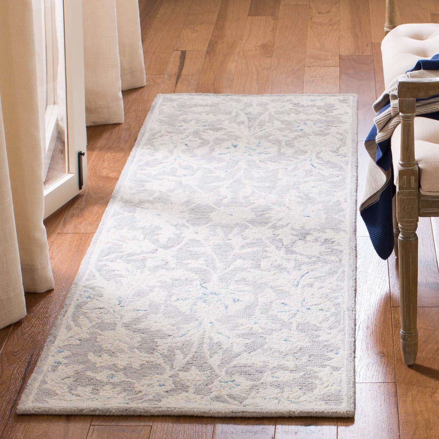 Micro-Loop MLP506 Hand Tufted Indoor Runner Rug - Grey/Ivory - 2'3"x11' - Safavieh