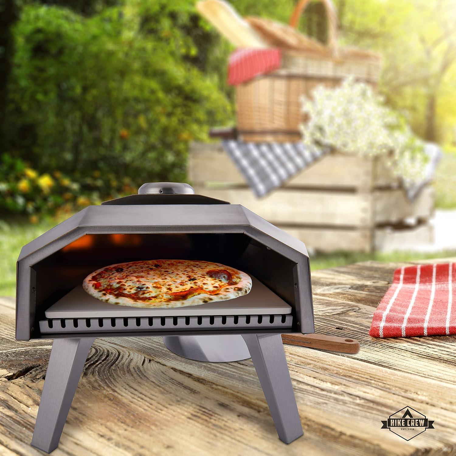 Hike Crew 12" Black and Silver Outdoor Propane Pizza Oven