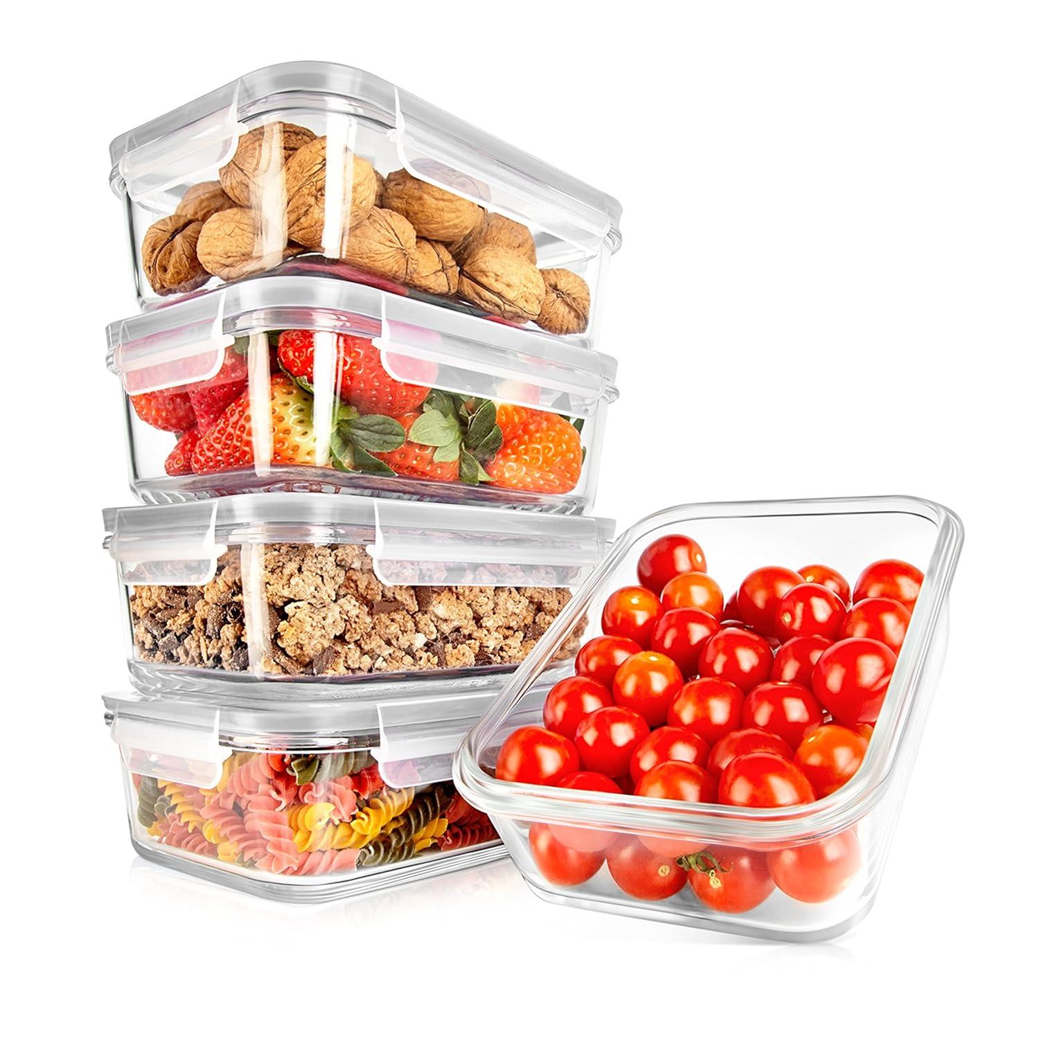 NutriChef 30oz. Glass Food Storage Container