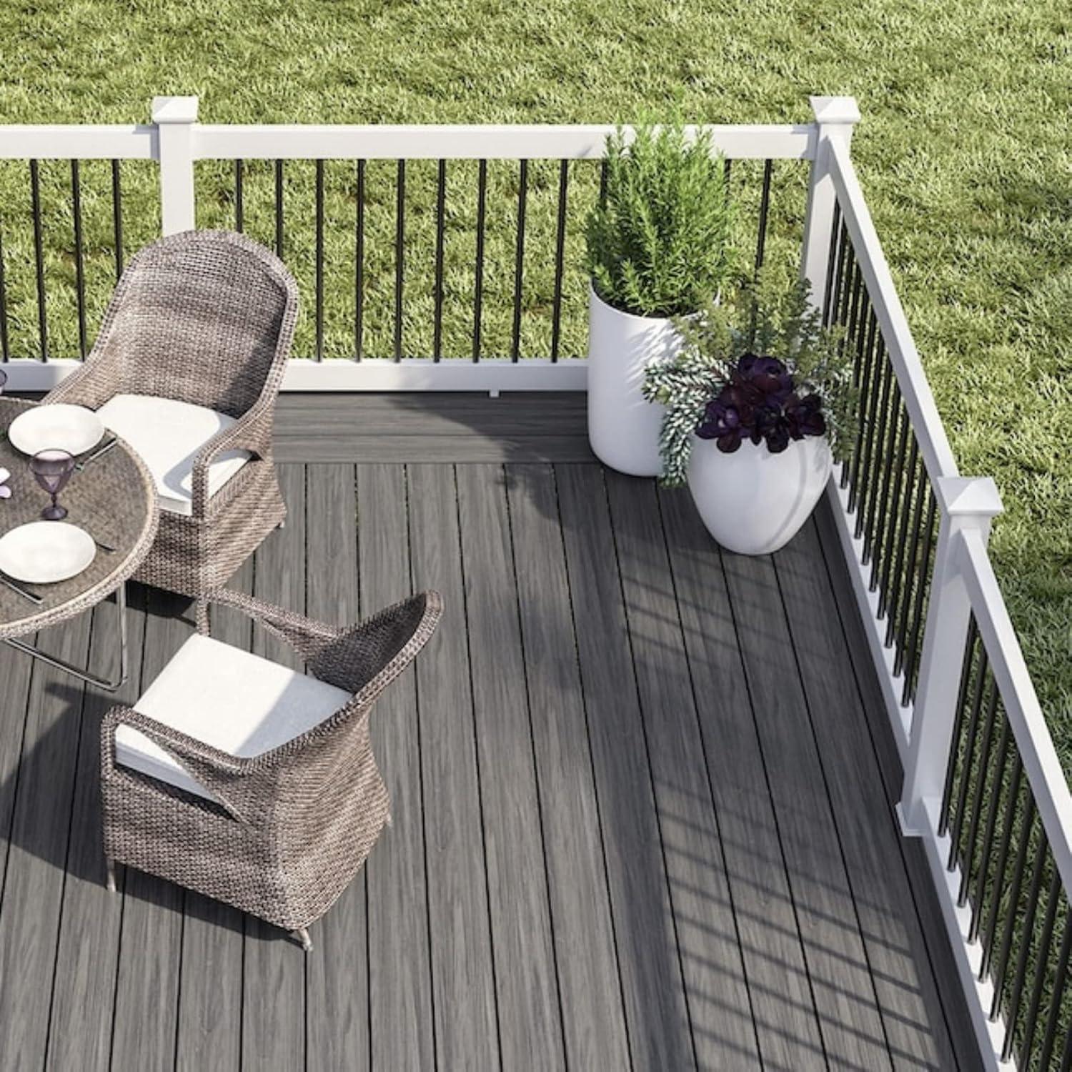 36"x 3/4 Aluminum Deck Balusters - Indoor Outdoor Metal Deck Railing Sprindles - Hollow Round Stair Spindles for Deck Porch - Matte Black Coated 25 Pack