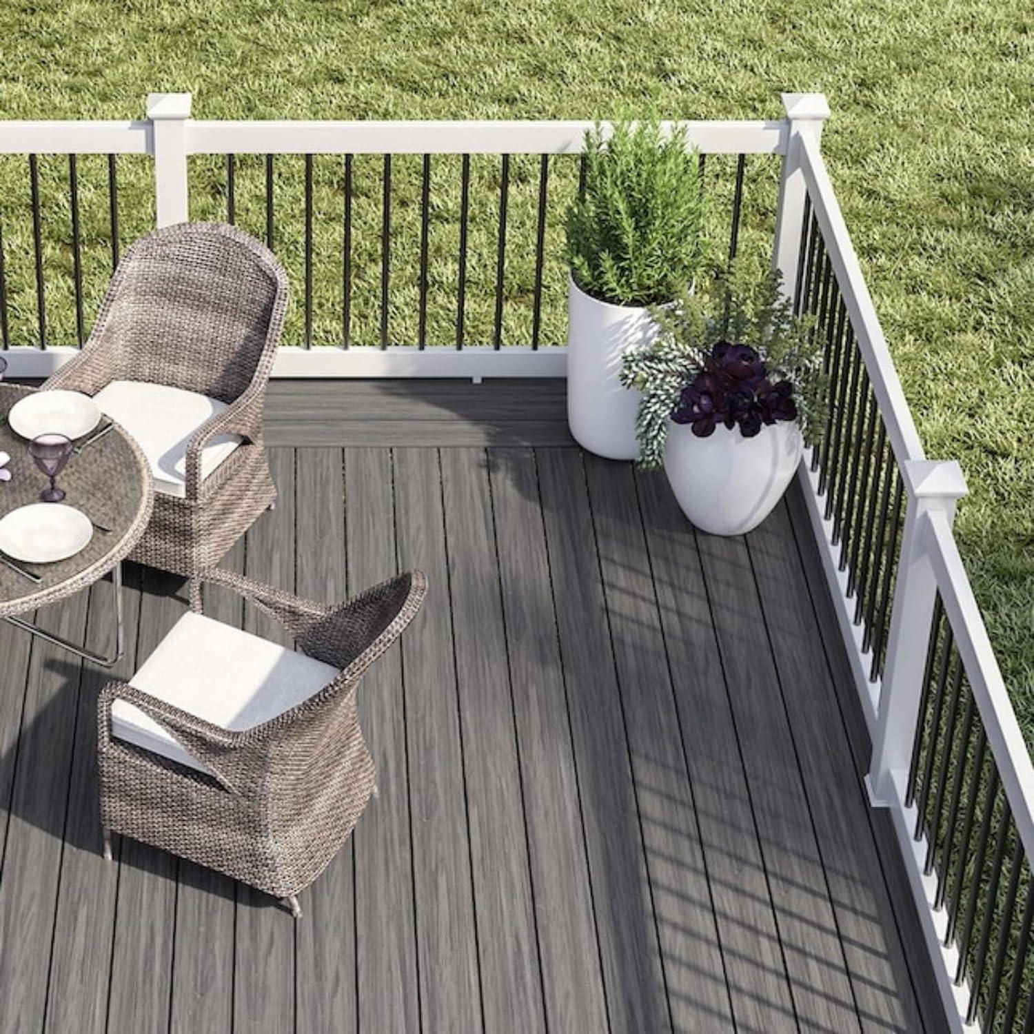 36"x 3/4 Aluminum Deck Balusters - Indoor Outdoor Metal Deck Railing Sprindles - Hollow Round Stair Spindles for Deck Porch - Matte Black Coated 25 Pack