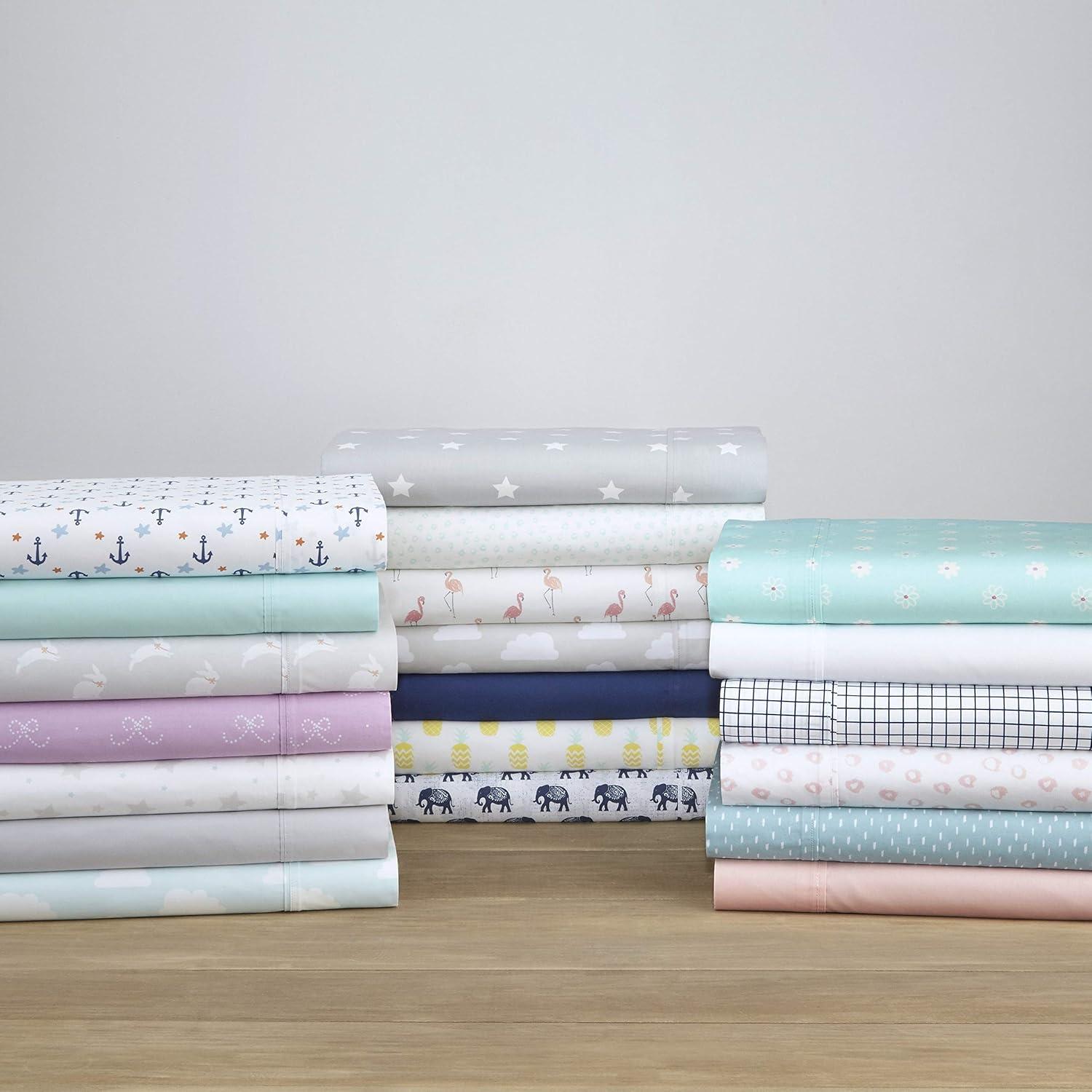 Pointehaven Stardance 200 Thread Count Printed Cotton Percale 3 pc Sheet Set, Twin Extra Long