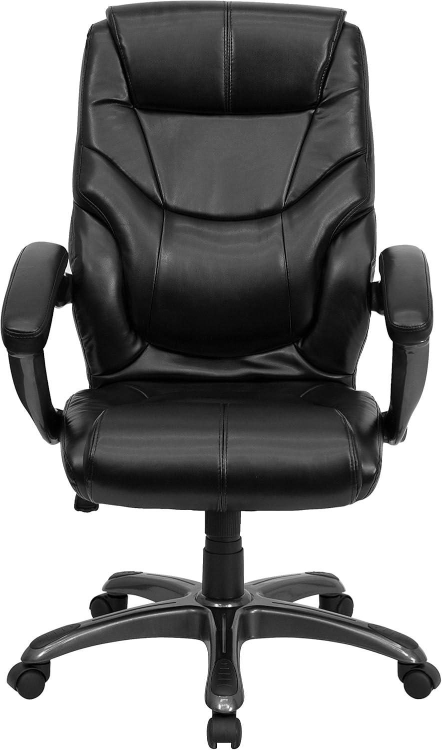 Flash Furniture Greer High Back Black LeatherSoft Executive Swivel Ergonomic Office Chair with Arms