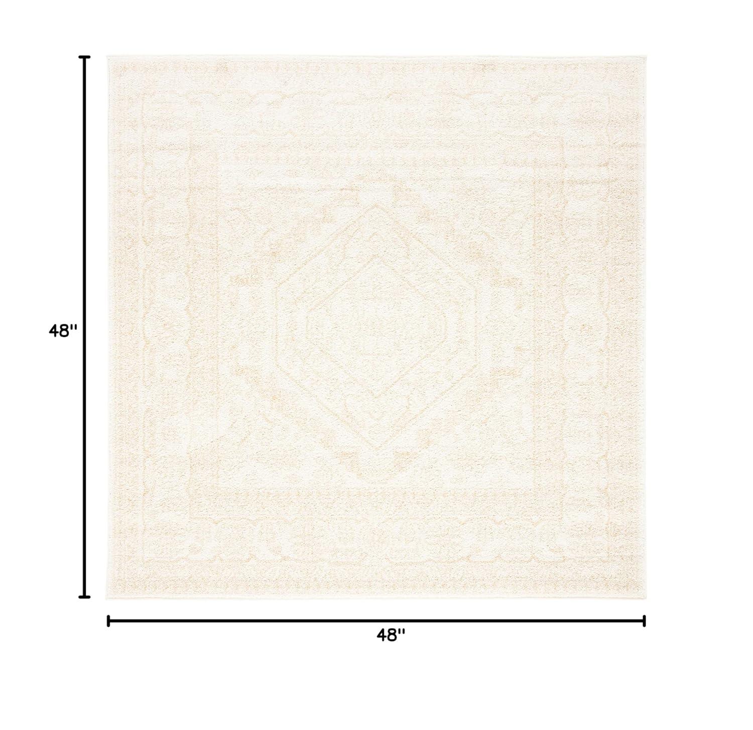 Adirondack ADR108 Power Loomed Area Rug - Ivory/Beige - 4'x4' - Safavieh.