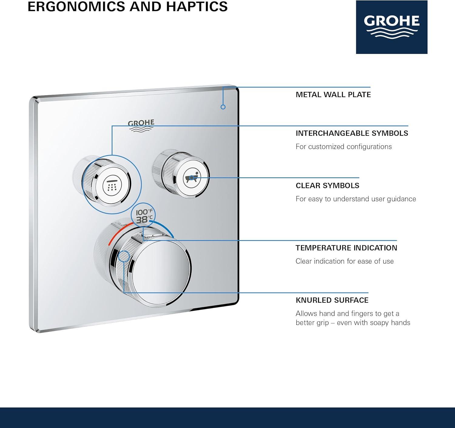 Grohtherm® SmartControl Dual Function Thermostatic Trim with Control Module