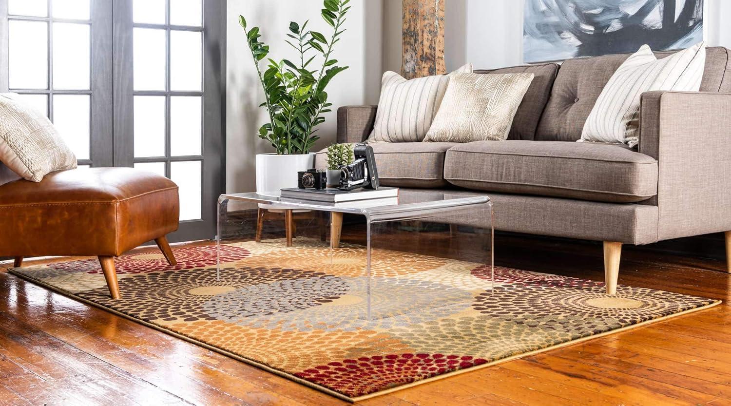 Unique Loom Barista Collection Area Rug - Java (5' 3" x 8' Rectangle Beige/Black)