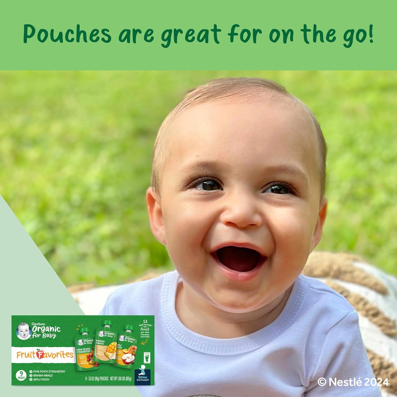 Gerber Stage 2 Organic Baby Food Pouches - Fruit & Veggie Value Pack - 3.5oz/9pk