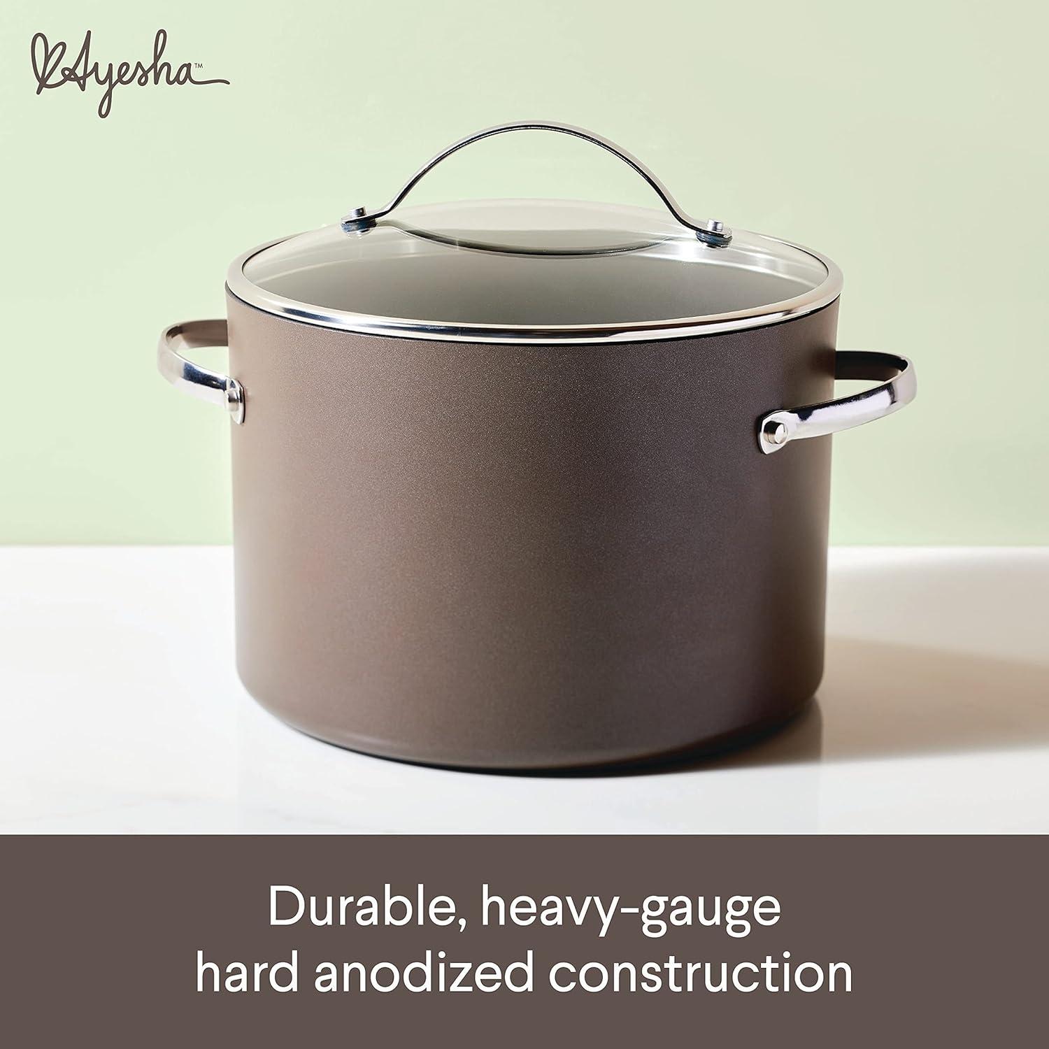 Ayesha Curry Professional Hard Anodized Collection Nonstick Stockpot Saucepot with Lid, Charcoal & Reviews | Wayfair