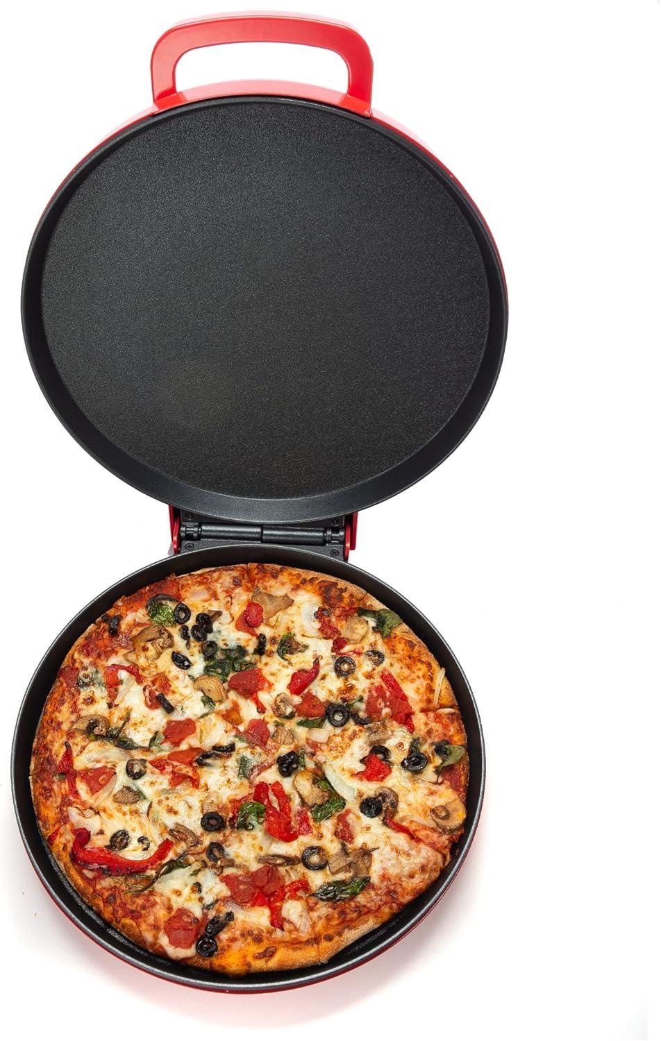 Zenith Red Non-Stick Electric Pizza Maker and Grill