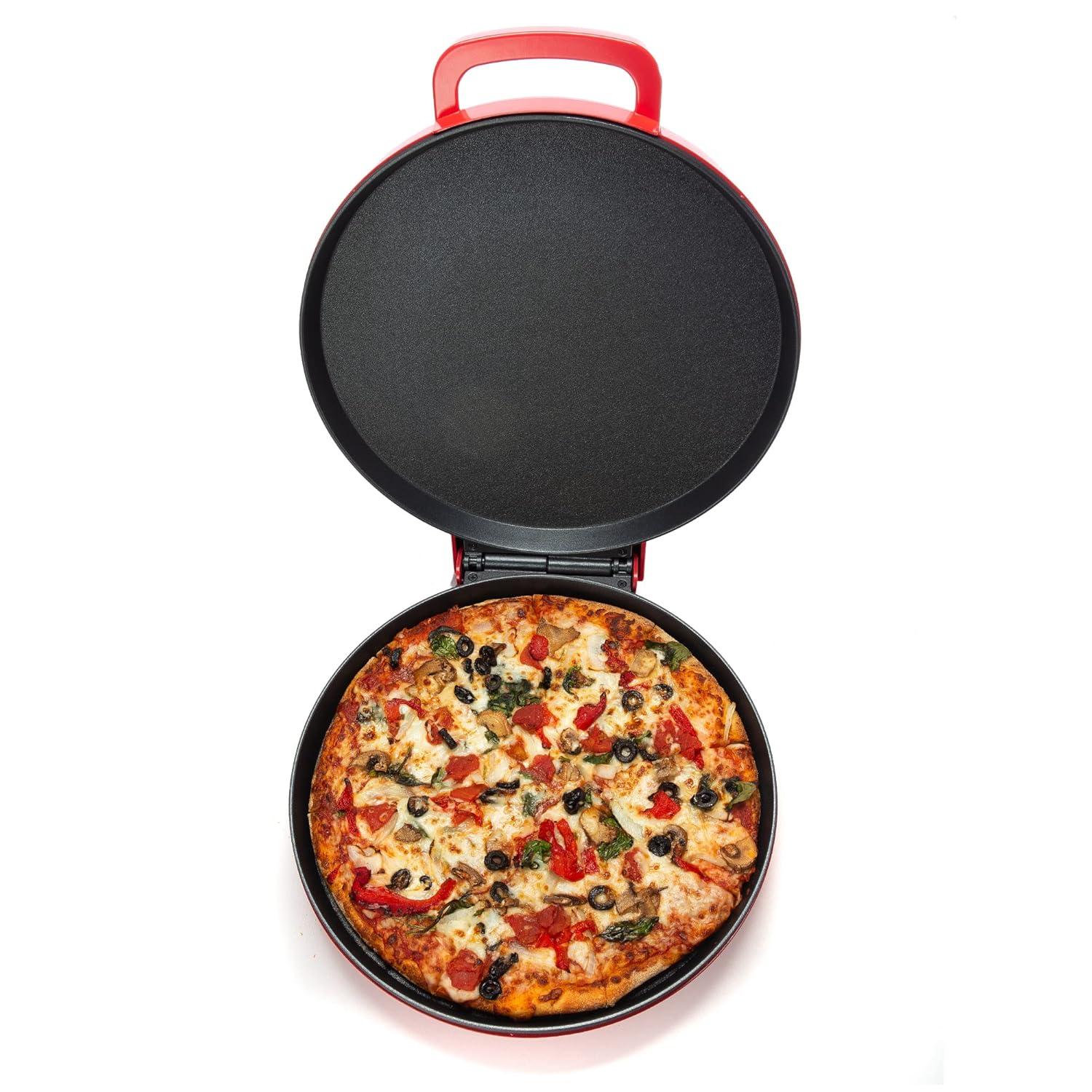 Zenith Red Non-Stick Electric Pizza Maker and Grill