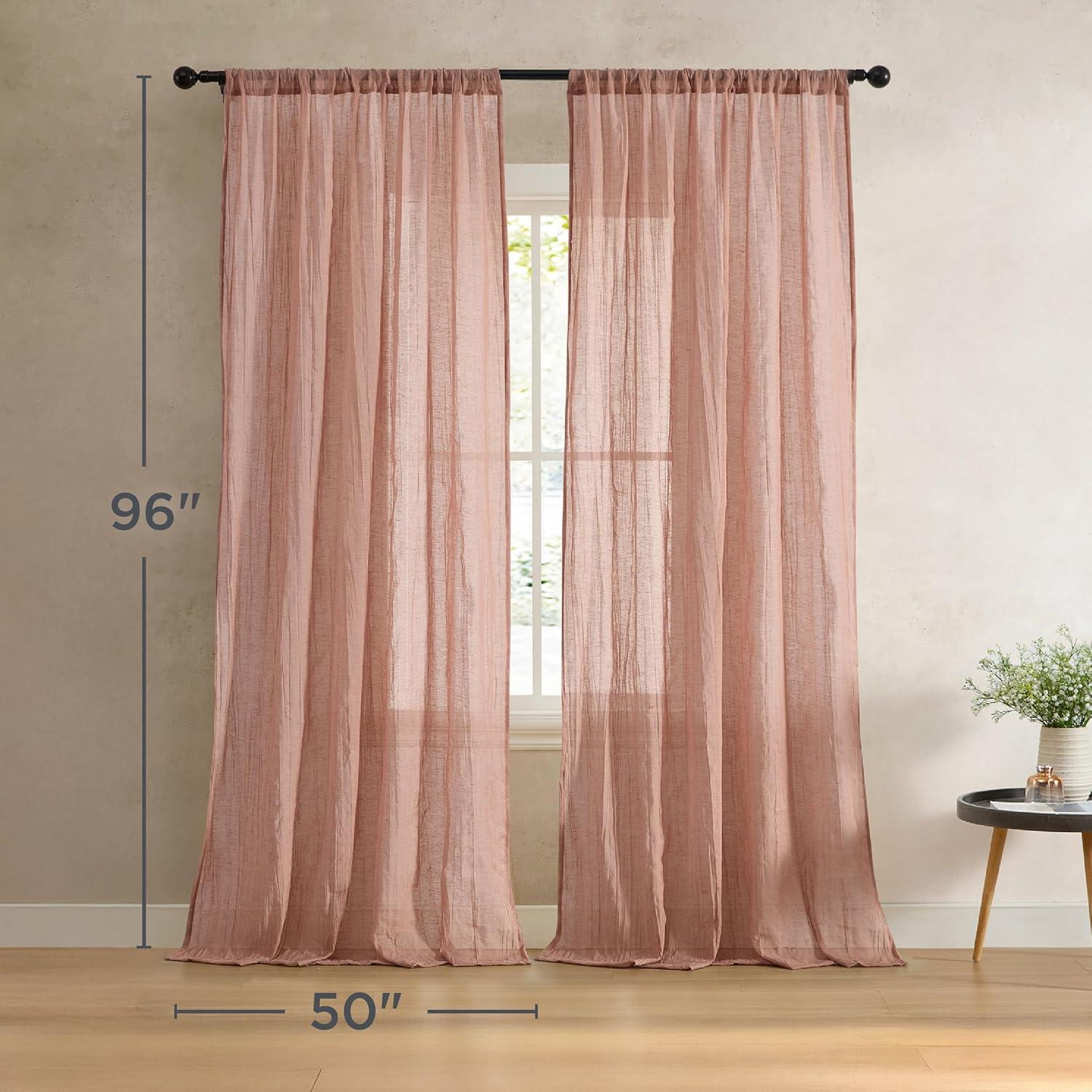 Solid Semi-Sheer Curtain Panels (Set of 2)