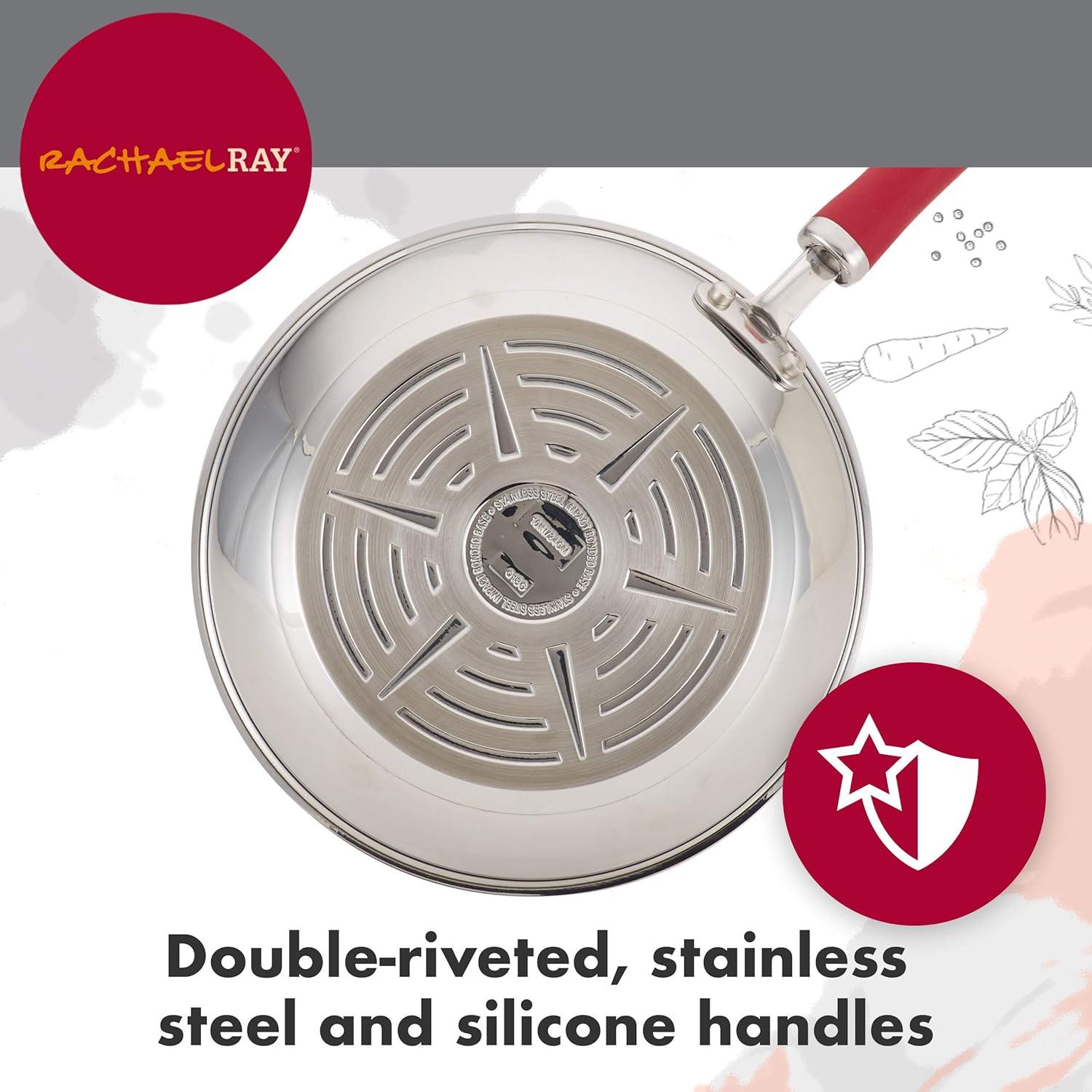 Rachael Ray Rachael Ray Create Delicious Stainless Steel Cookware Induction Pots and Pans Set, 10 Piece