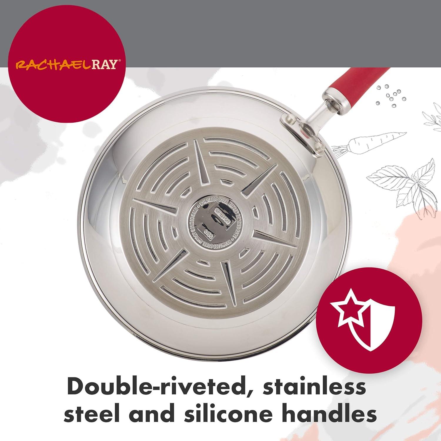 Rachael Ray Rachael Ray Create Delicious Stainless Steel Cookware Induction Pots and Pans Set, 10 Piece