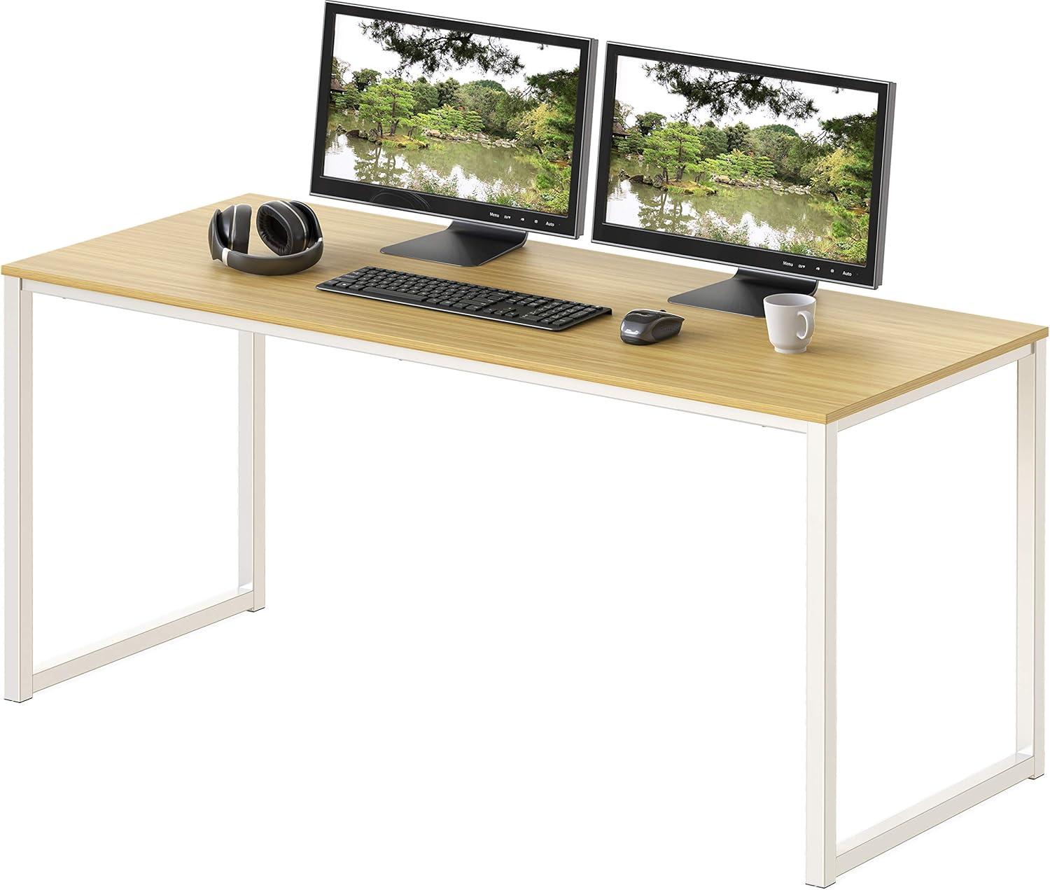 Modern White Oak 48'' Engineered Wood Home Office Desk