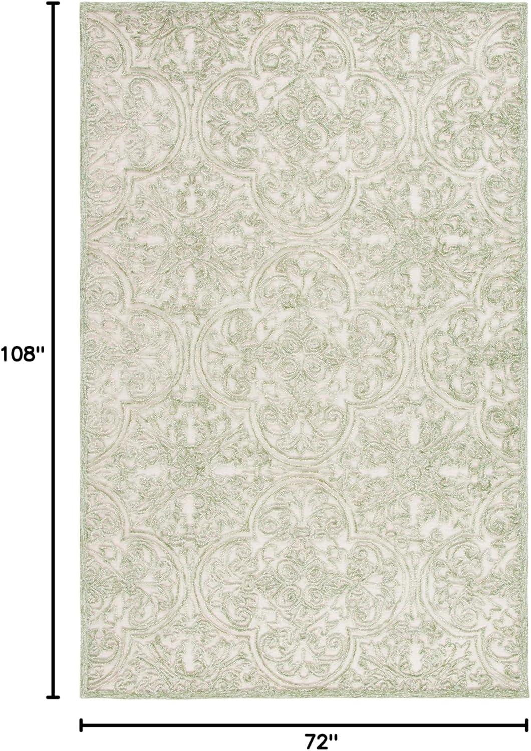 SAFAVIEH Martha Stewart Trace Floral Area Rug, Ivory/Green, 6' x 9'