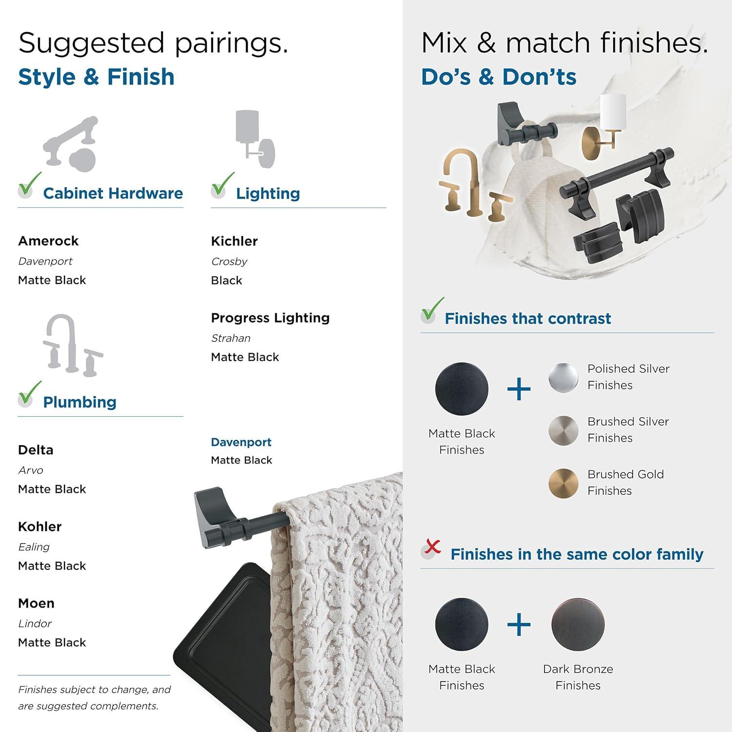 Amerock Davenport Wall Mounted Robe Hook BH36050MB