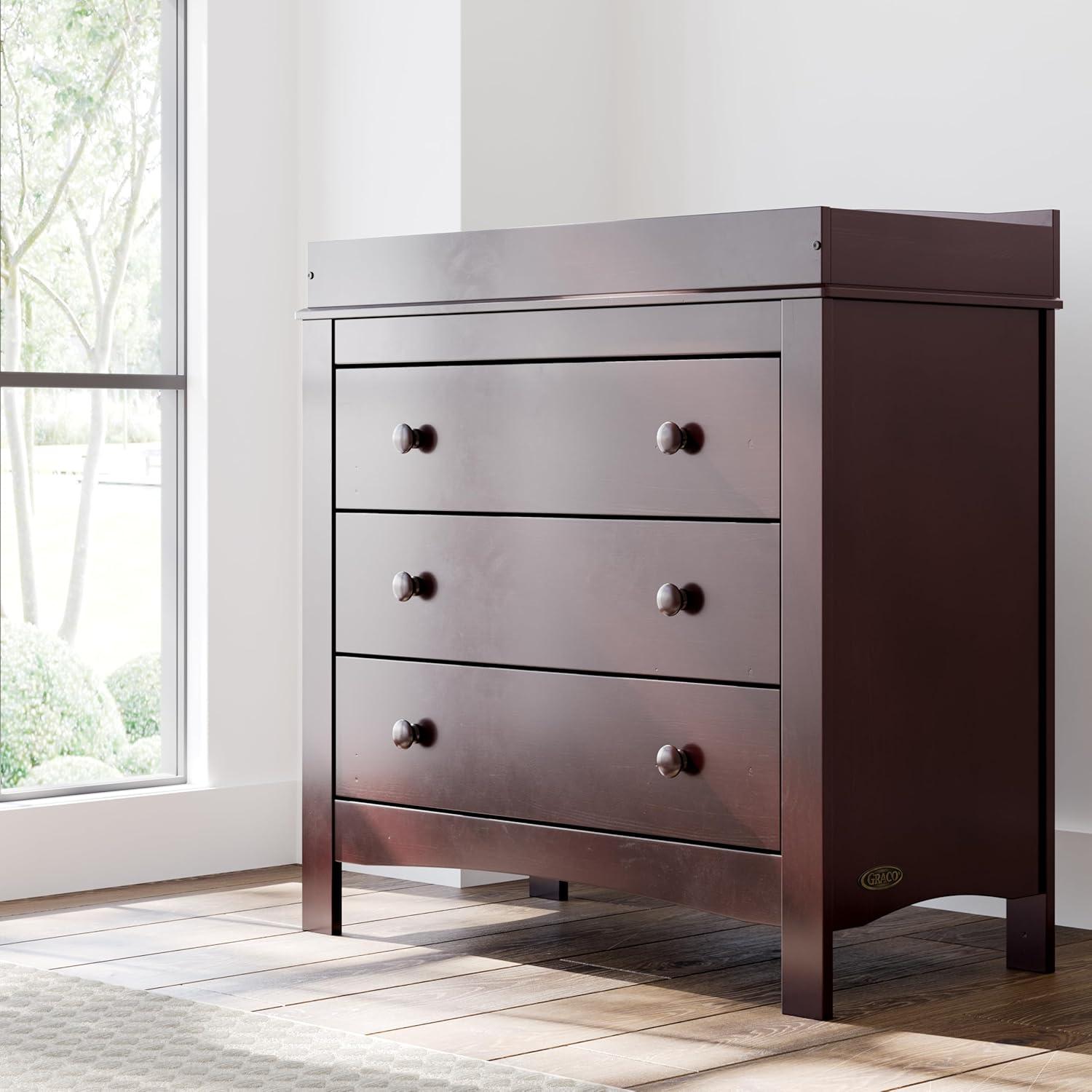 Espresso 3-Drawer Chest with Removable Changing Topper