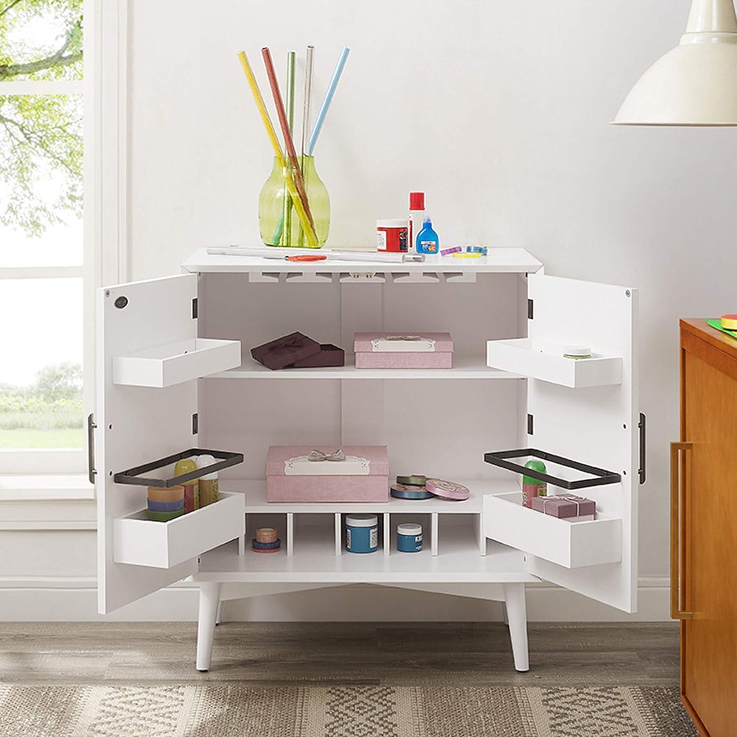 Crosley Landon 2 Door Bar Cabinet in White