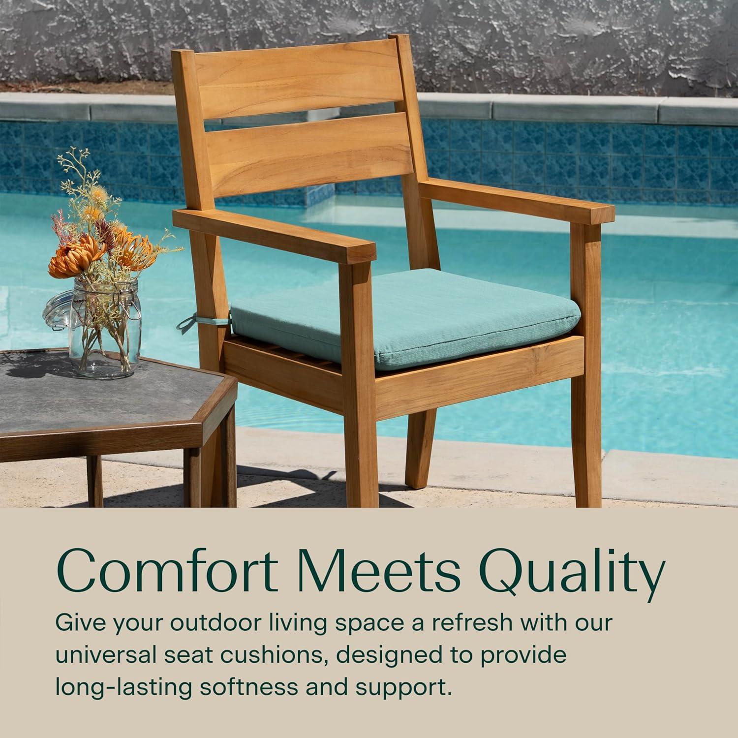 Honeycomb Outdoor Universal Seat Cushion (2-Pack) - Textured Solid Coastal Blue