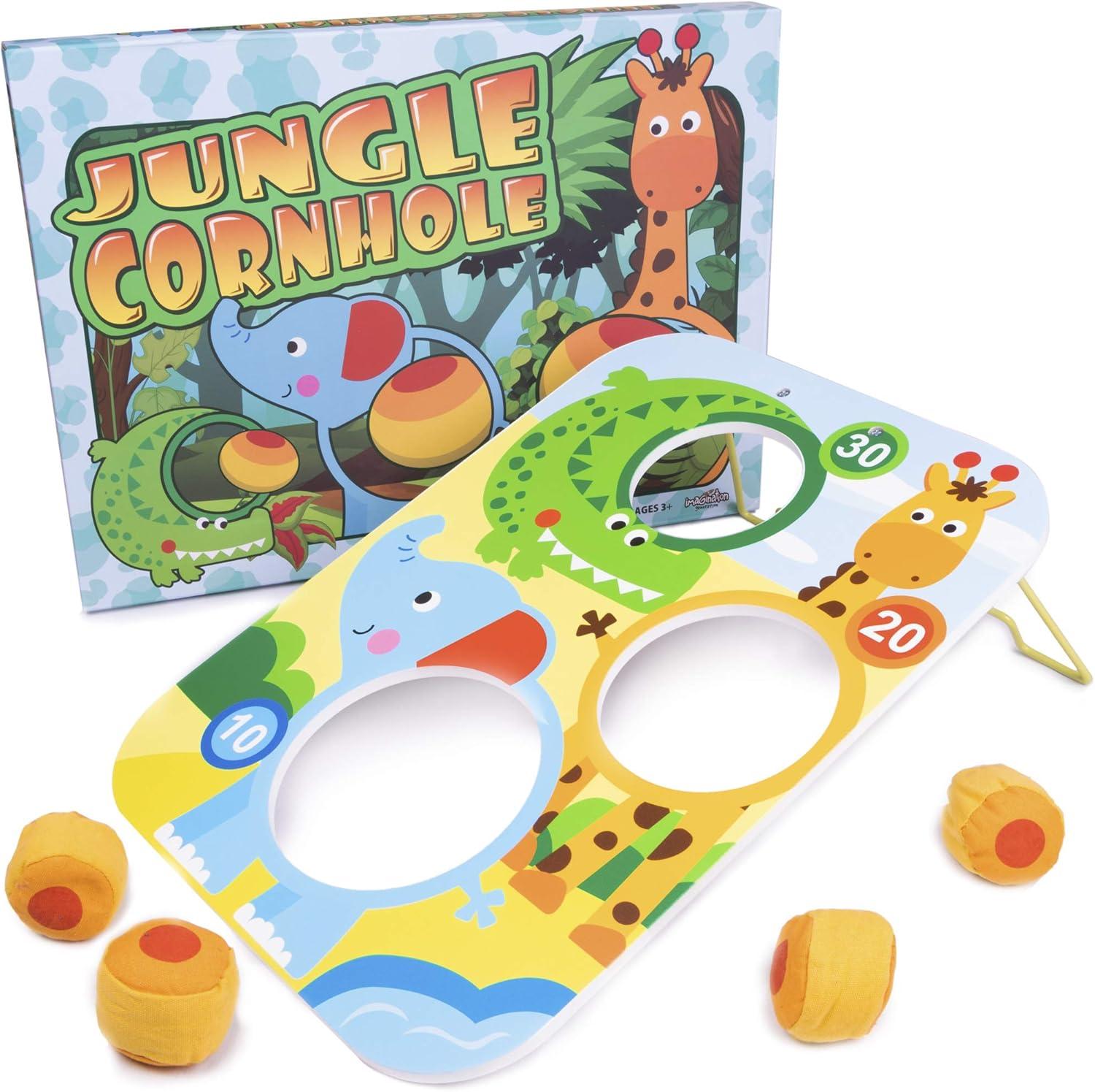 Jungle Animal Cornhole Toss Game with Bean Bags