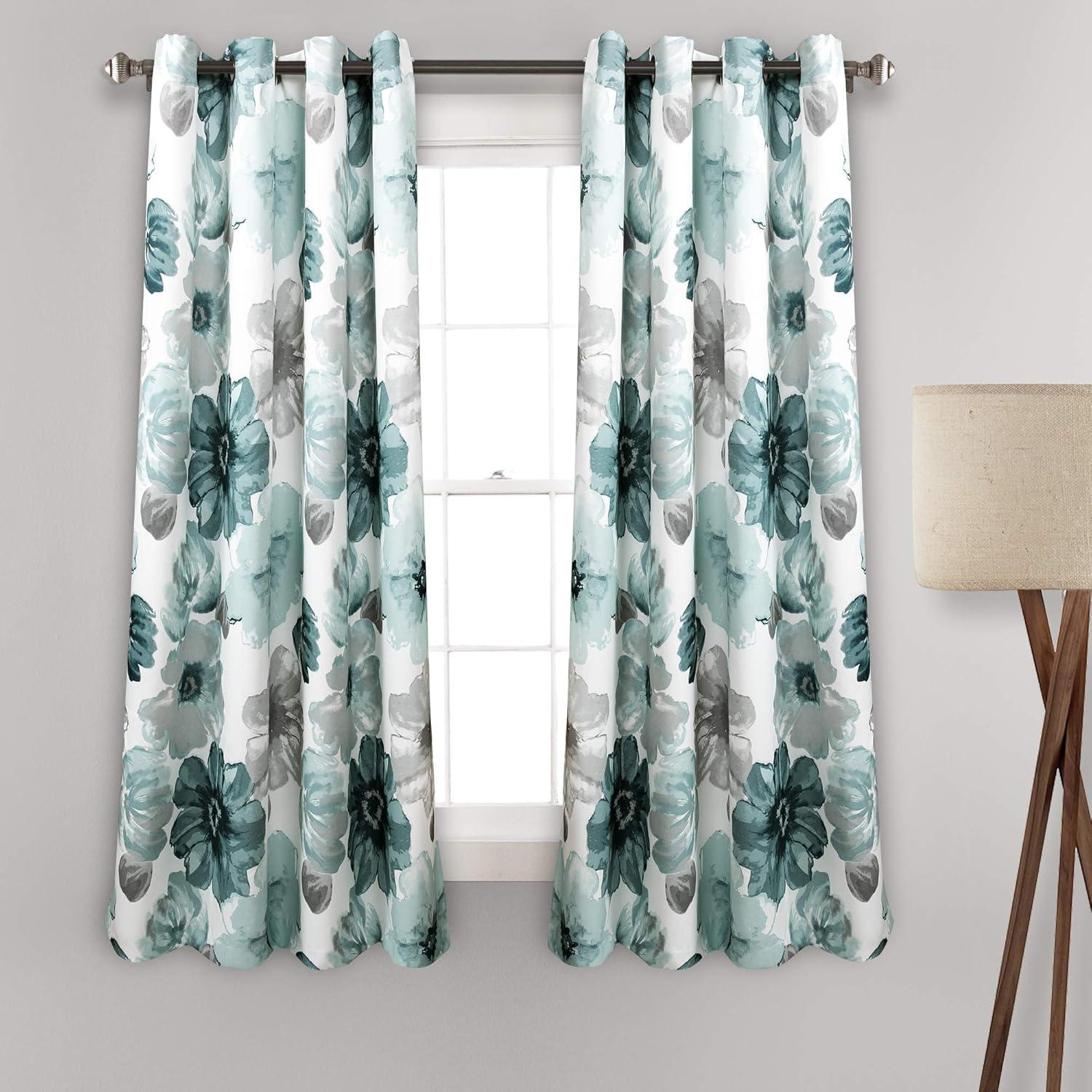 Leah Polyester Room Darkening Curtain Pair (Set of 2)