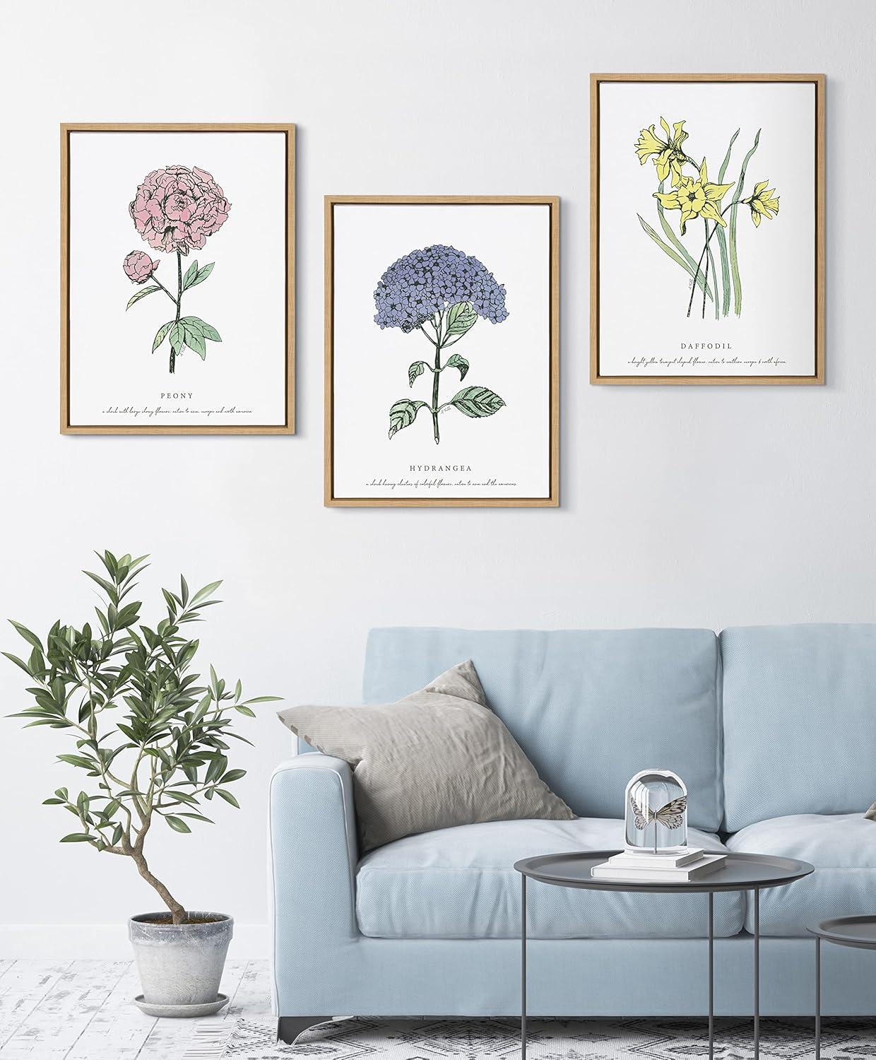 Kate and Laurel Sylvie Spring Daffodil Framed Canvas by Statement Goods