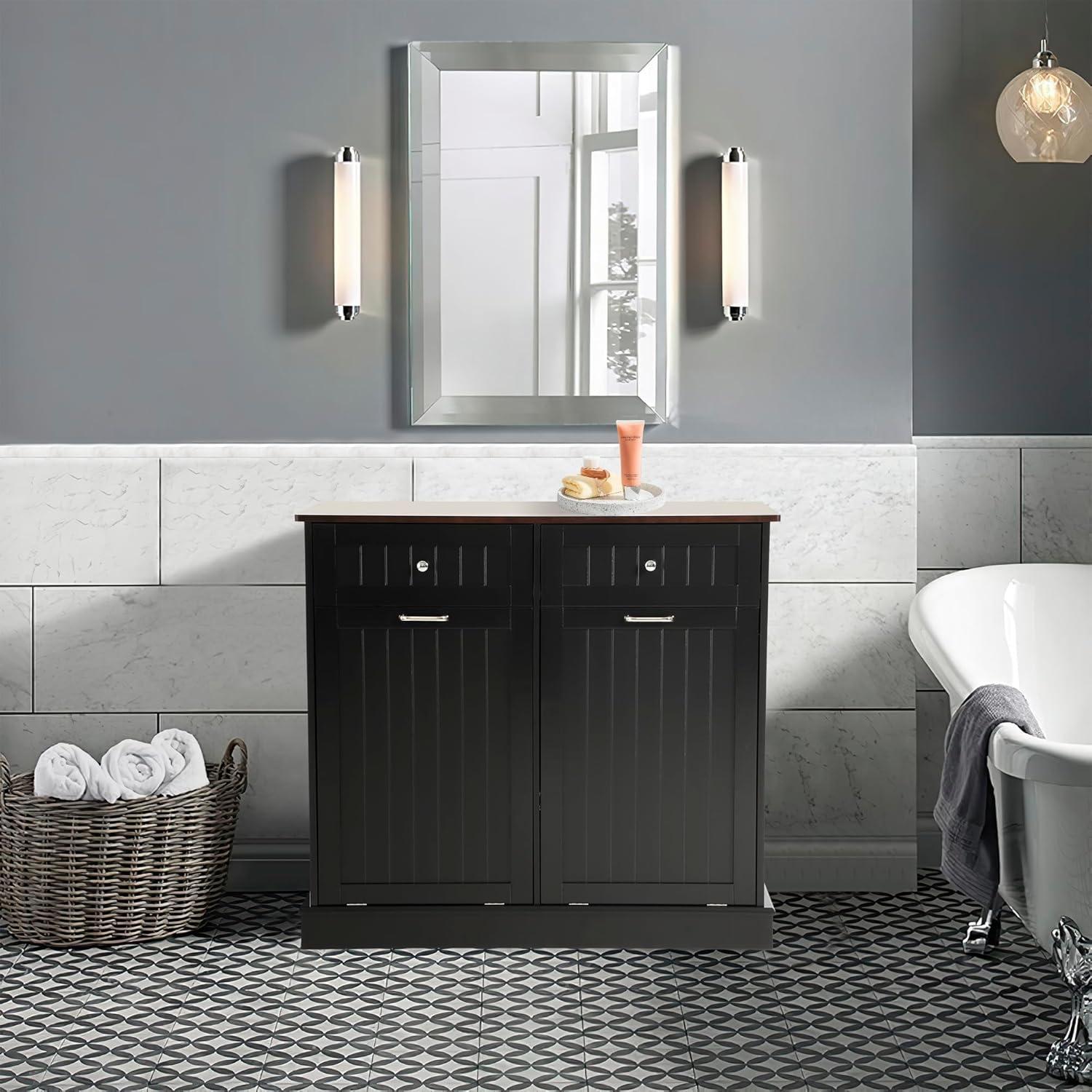 Double Tilt Out Trash Kitchen Cabinet