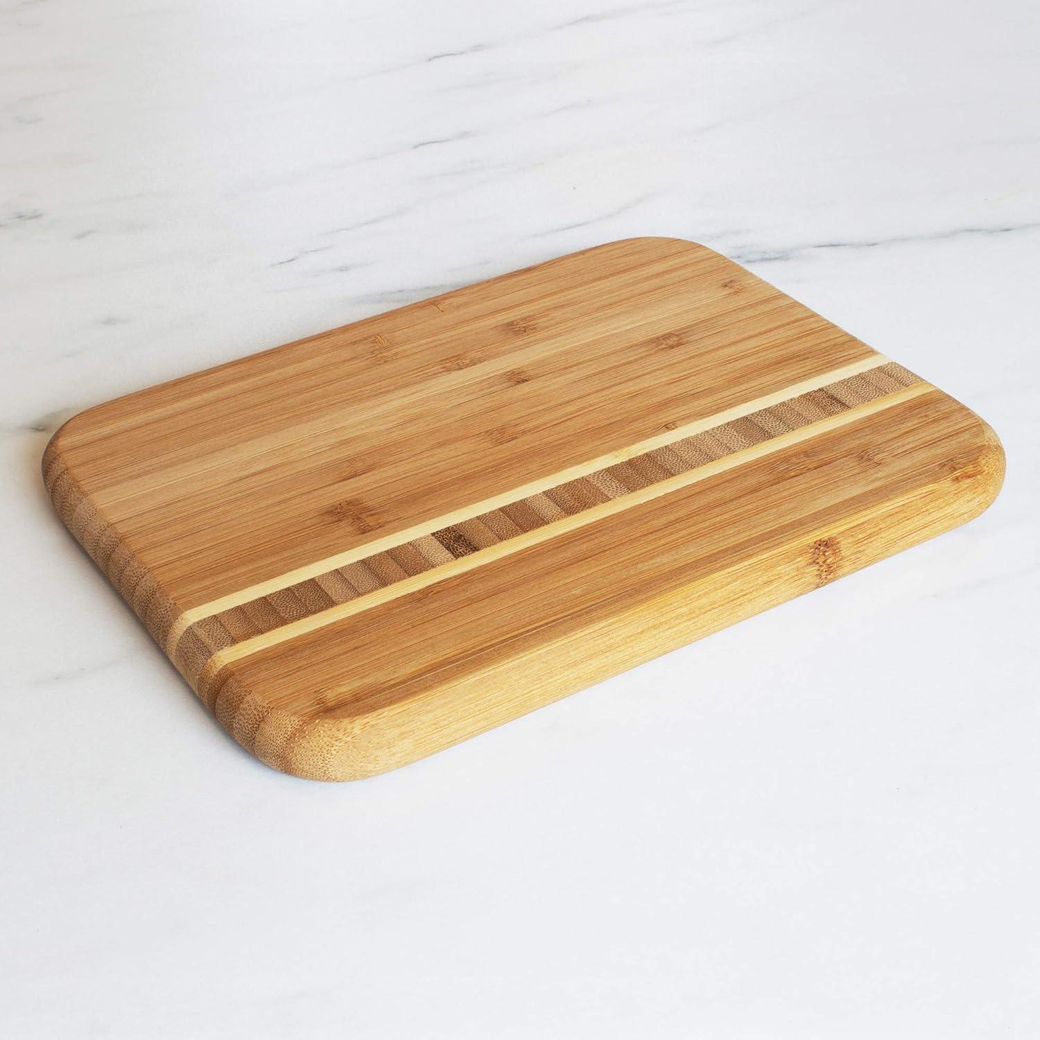 Totally Bamboo Barbados Bamboo Serving and Cutting Board, 9" x 6-1/2"