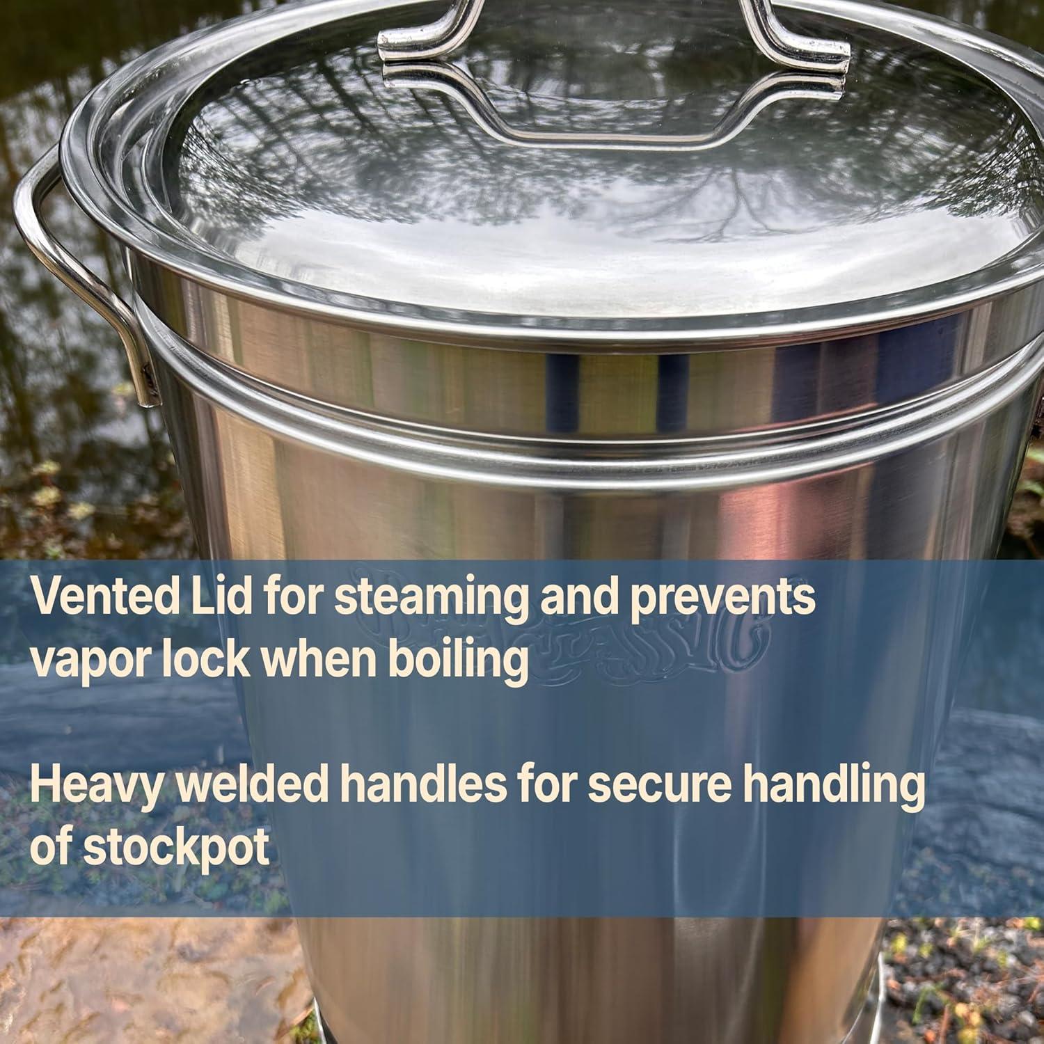 Bayou Classic KDS-144 44 qt Stainless Boil Steam Fry Pot Stock