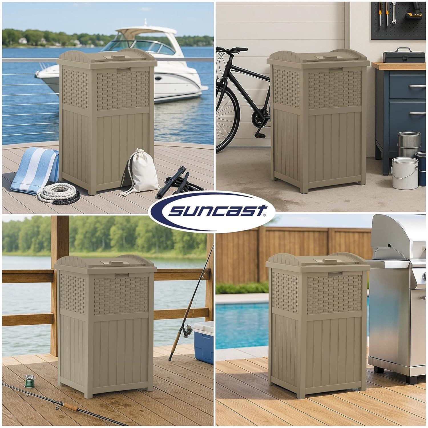 Suncast Suncast 33 Gallon Manual Lift Trash Hideaway Container
