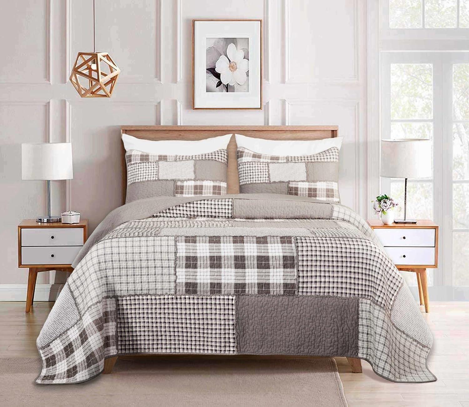 Chezmoi Collection Cotton Patchwork Quilt Set