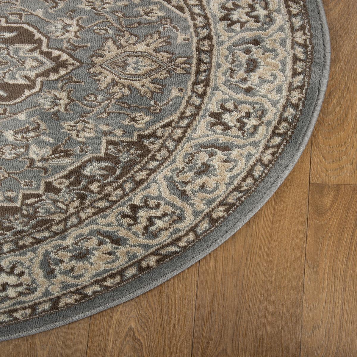 Traditional Vintage Medallion Floral Scroll Indoor Area Rug by Blue Nile Mills